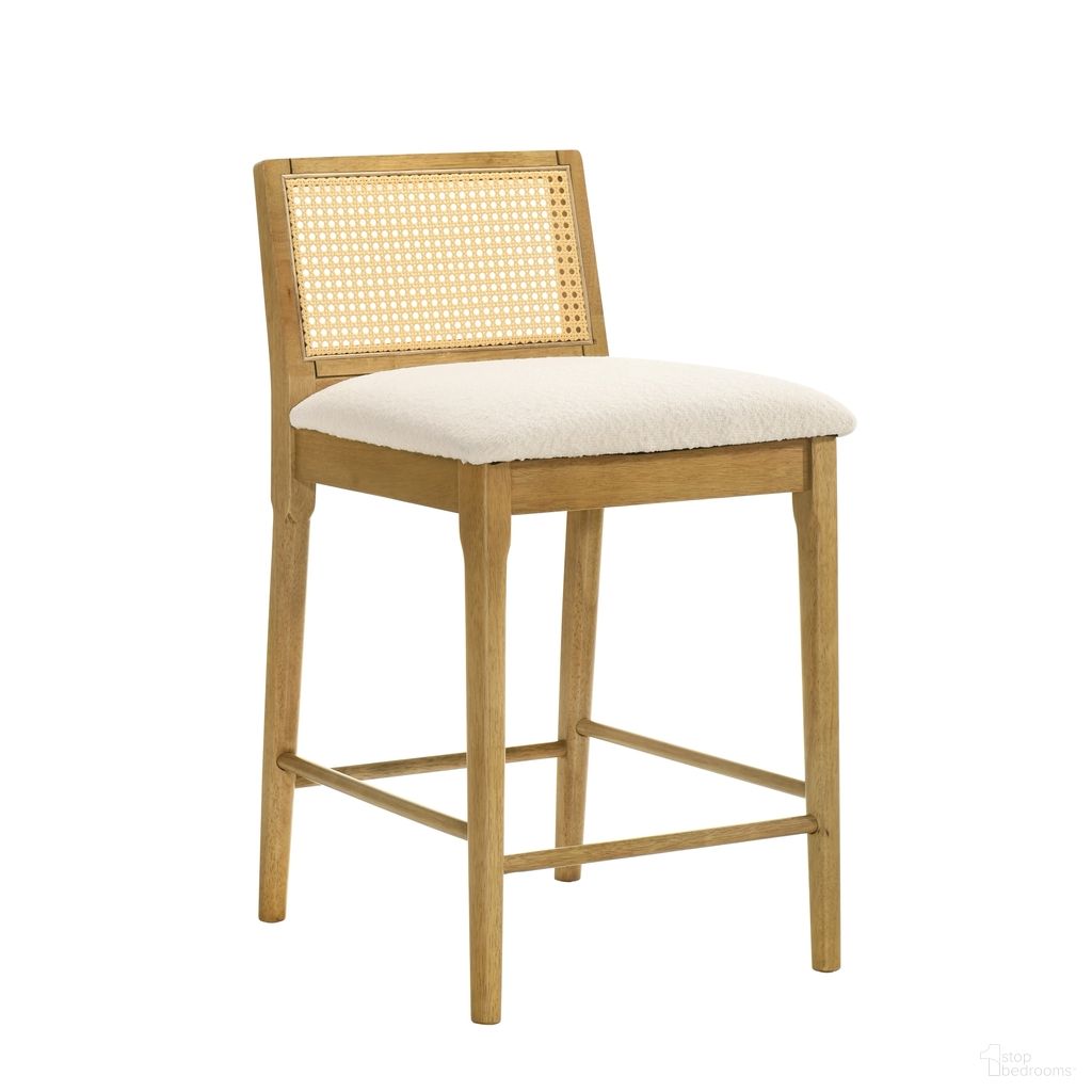 The appearance of Tobias Counter Height Bar Stool In Amber Glow and White designed by Armen Living in the coastal interior design. This amber glow and white piece of furniture was selected by 1StopBedrooms from Tobias Collection to add a touch of cosiness and style into your home. Sku: LCTBBAWHAG26. Material: Polyester.
