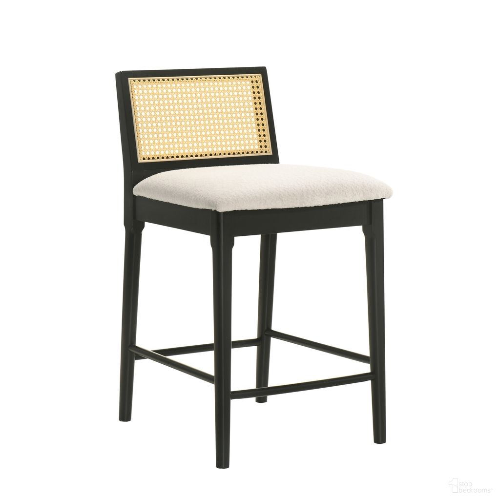 The appearance of Tobias Counter Height Bar Stool In Black and White designed by Armen Living in the coastal interior design. This black and white piece of furniture was selected by 1StopBedrooms from Tobias Collection to add a touch of cosiness and style into your home. Sku: LCTBBAWHBLK26. Material: Polyester.