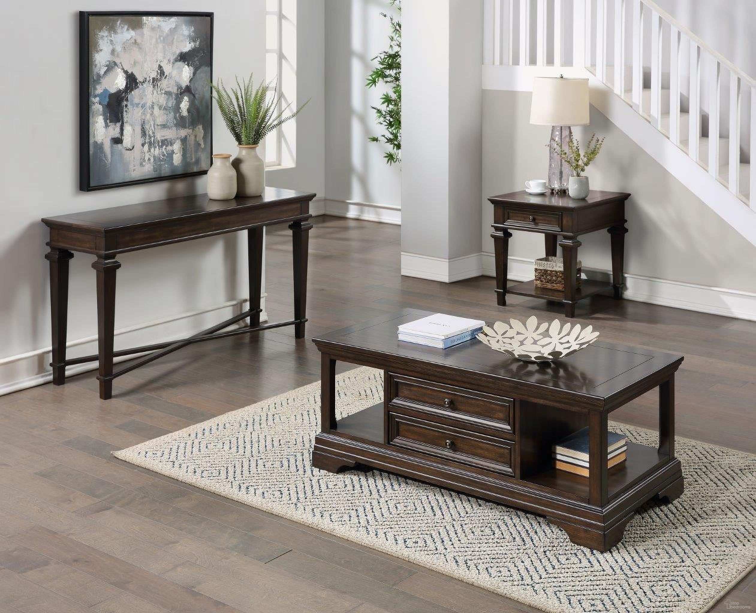 The appearance of Tobias Espresso Lift Top Rectangular Occasional Table Set designed by Homelegance in the transitional interior design. This brown piece of furniture  was selected by 1StopBedrooms from Tobias Collection to add a touch of cosiness and style into your home. Sku: 3681-30;3681-04. Material: Wood.