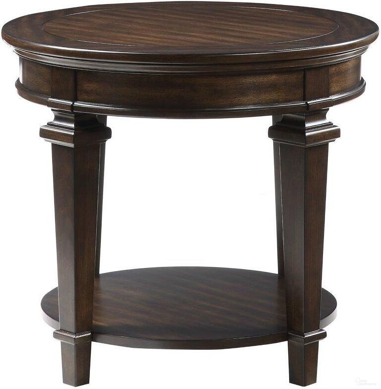 The appearance of Tobias Espresso Round End Table designed by Homelegance in the transitional interior design. This brown piece of furniture  was selected by 1StopBedrooms from Tobias Collection to add a touch of cosiness and style into your home. Sku: 3681-04RD. Material: Wood.