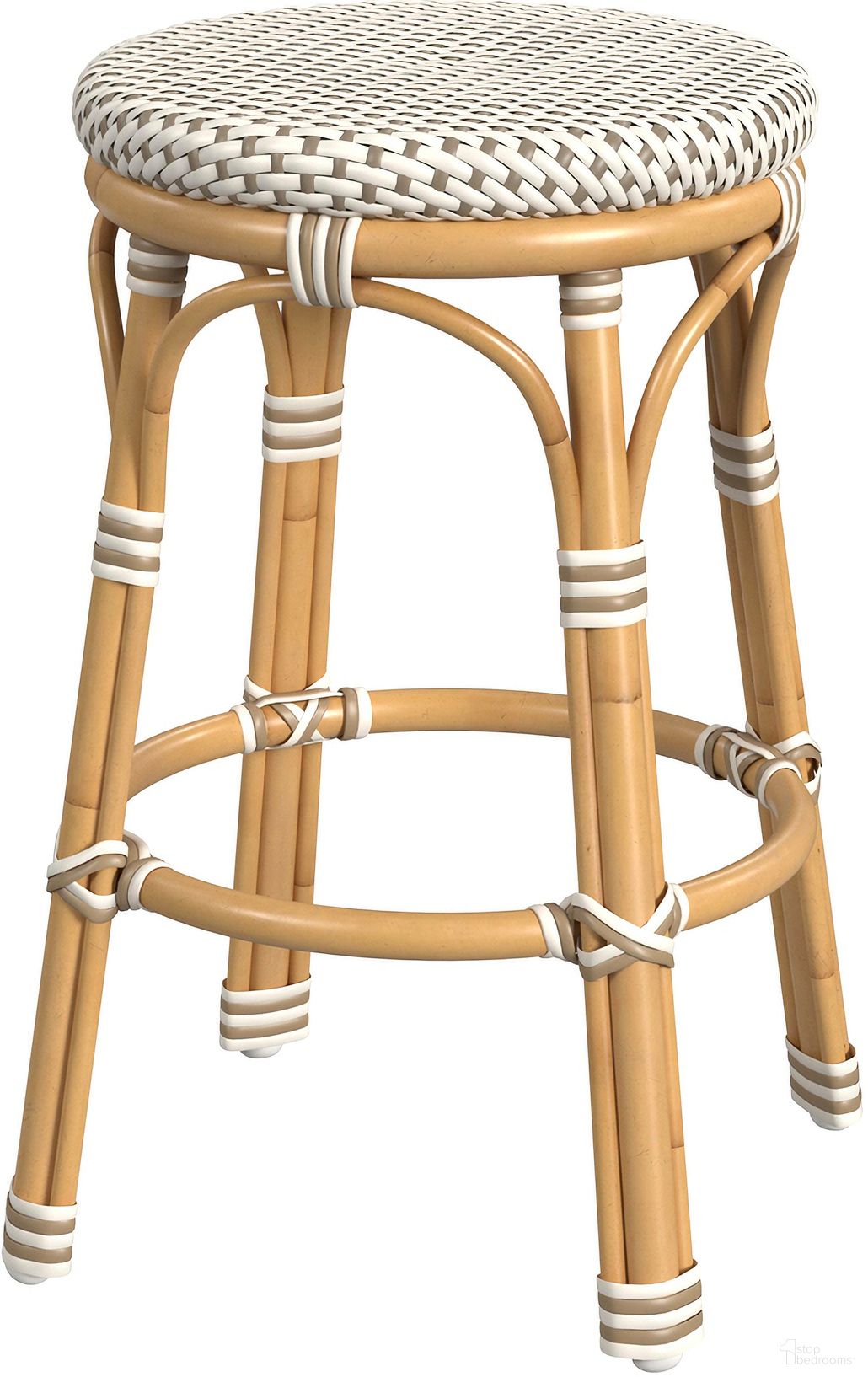 The appearance of Tobias Outdoor Rattan and Metal Counter Stool In Beige and White designed by Butler Specialty Company in the traditional interior design. This beige/white piece of furniture was selected by 1StopBedrooms from Tobias Collection to add a touch of cosiness and style into your home. Sku: 5648433. Material: Metal.