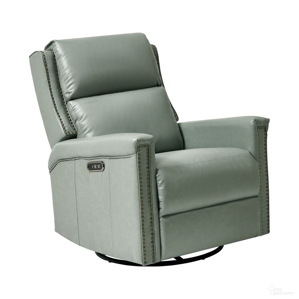 The appearance of Tobias Swivel And Rocker Power Recliner In Sage designed by Karat Home in the modern / contemporary interior design. This sage piece of furniture was selected by 1StopBedrooms from Tobias Collection to add a touch of cosiness and style into your home. Sku: RCXR1406D-SGE. Material: Faux Leather.