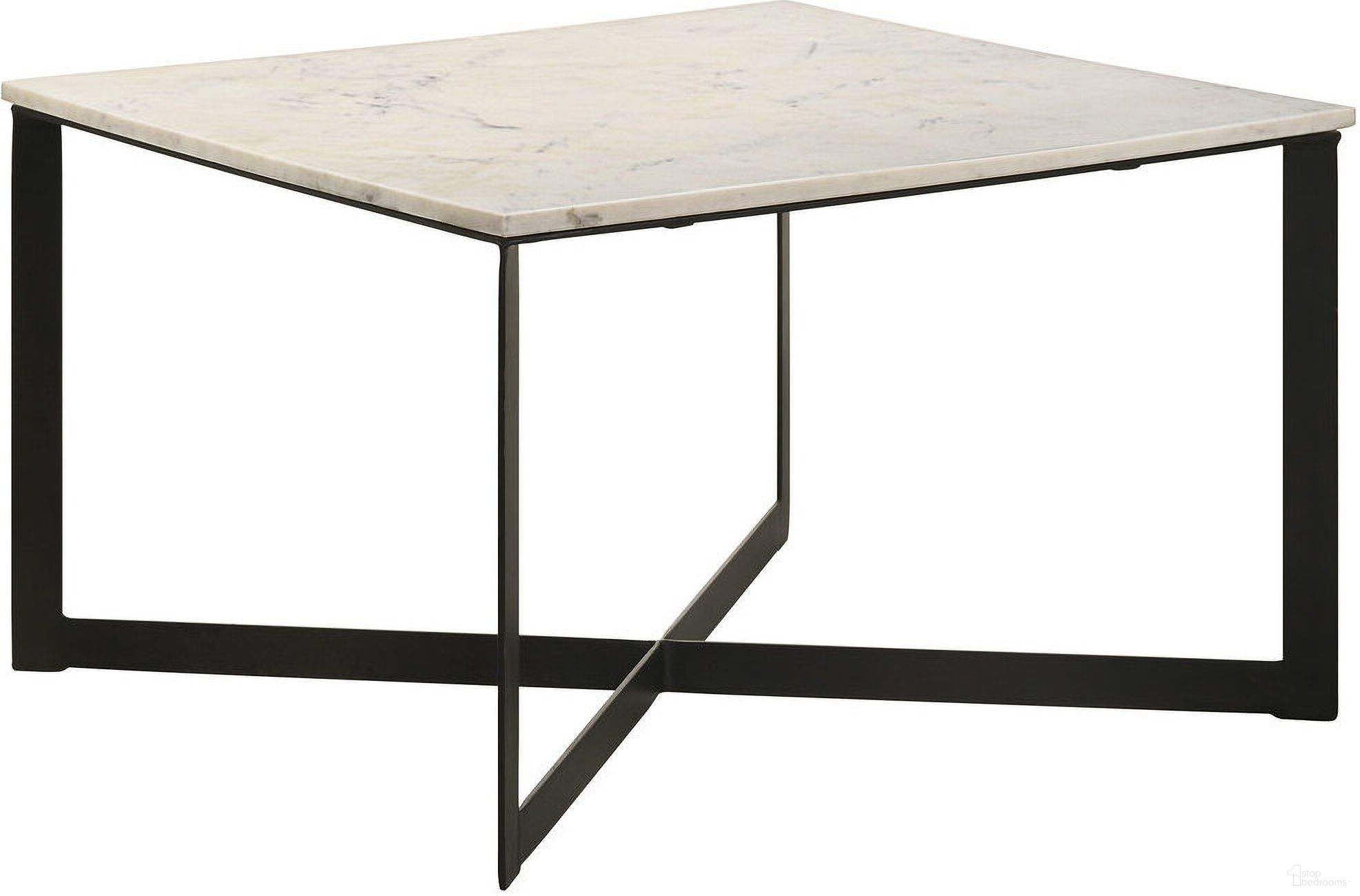 Tobin Square Marble Top Coffee Table White and Black