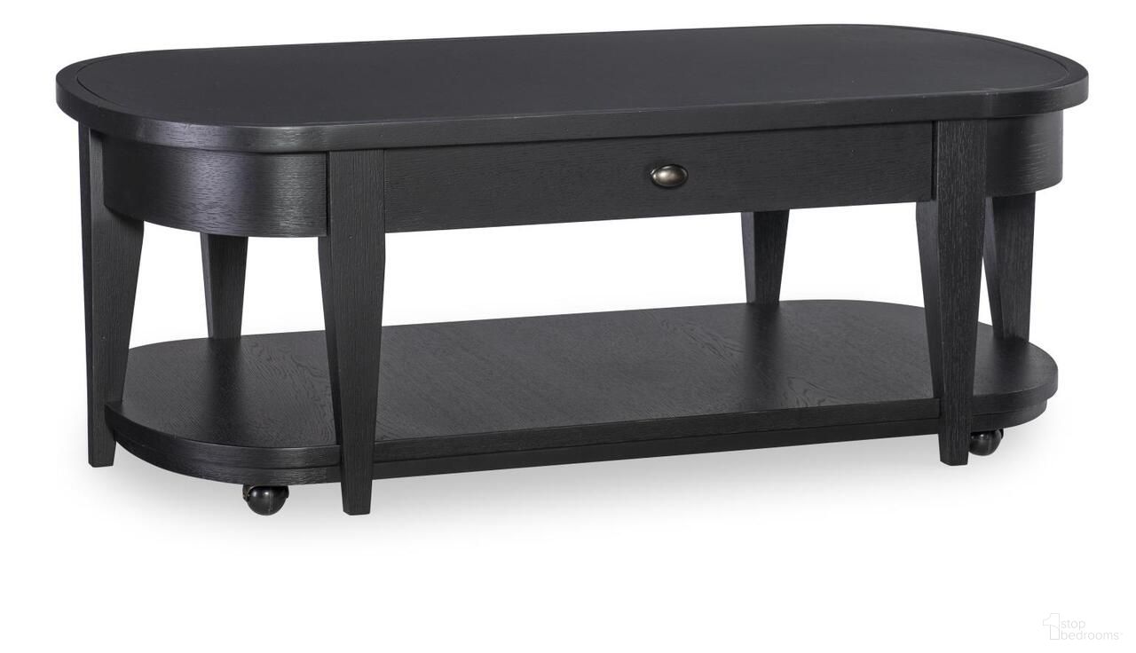 Today's Traditions 1 Drawer Oval Cocktail Table In Blacksmith