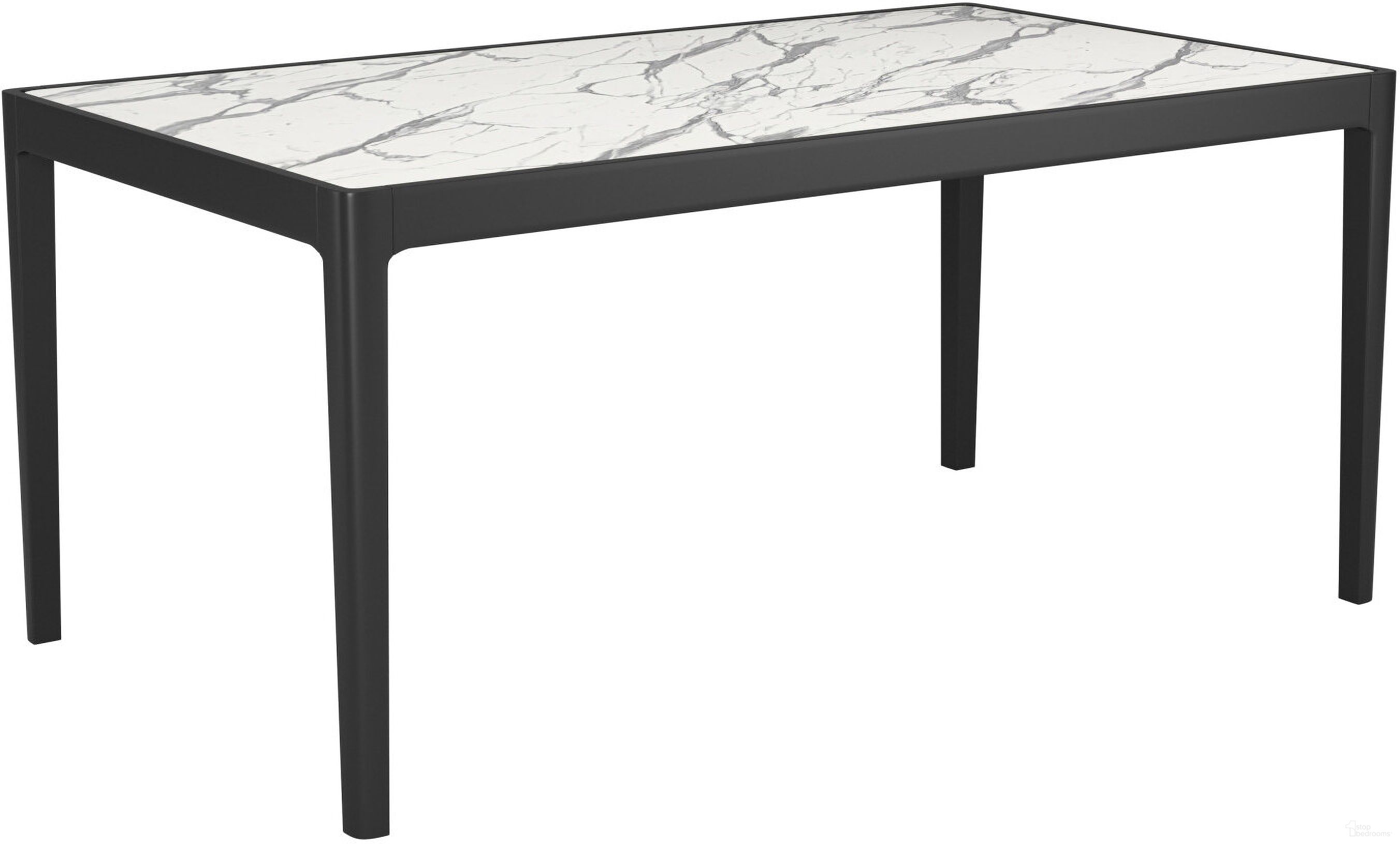 The appearance of Tokai Dining Table In White designed by Zuo Modern in the modern / contemporary interior design. This white piece of furniture  was selected by 1StopBedrooms from Tokai Collection to add a touch of cosiness and style into your home. Sku: 110087. Table Base Style: Legs. Material: Stone. Size: 37" x 64".