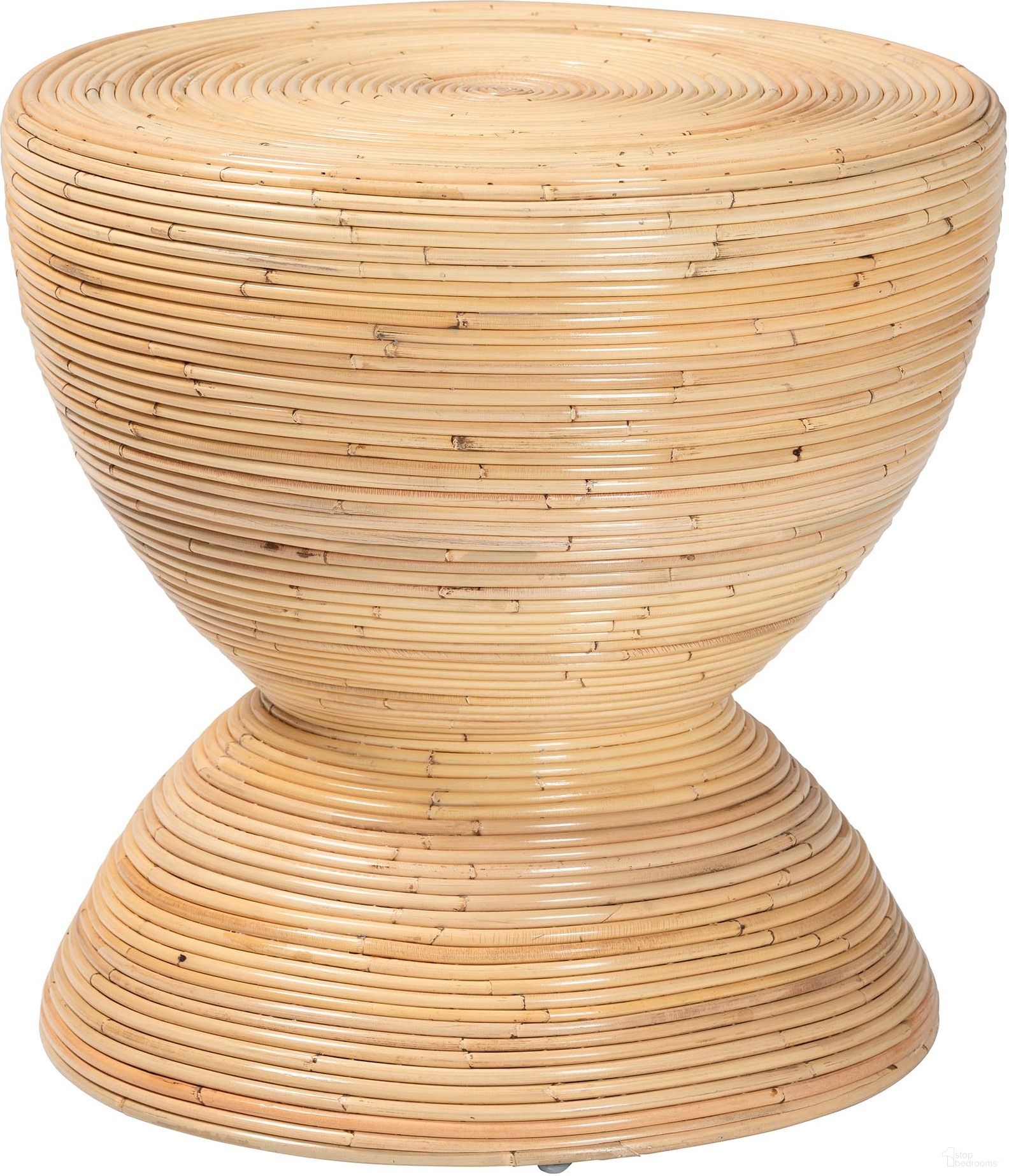 The appearance of Tokyo Laminated Natural Rattan Side Table In Natural Brown designed by Baxton Studio in the bohemian interior design. This natural brown piece of furniture  was selected by 1StopBedrooms from Tokyo Collection to add a touch of cosiness and style into your home. Sku: Tokyo-Natural Rattan-Side Table. Material: Natural Rattan.