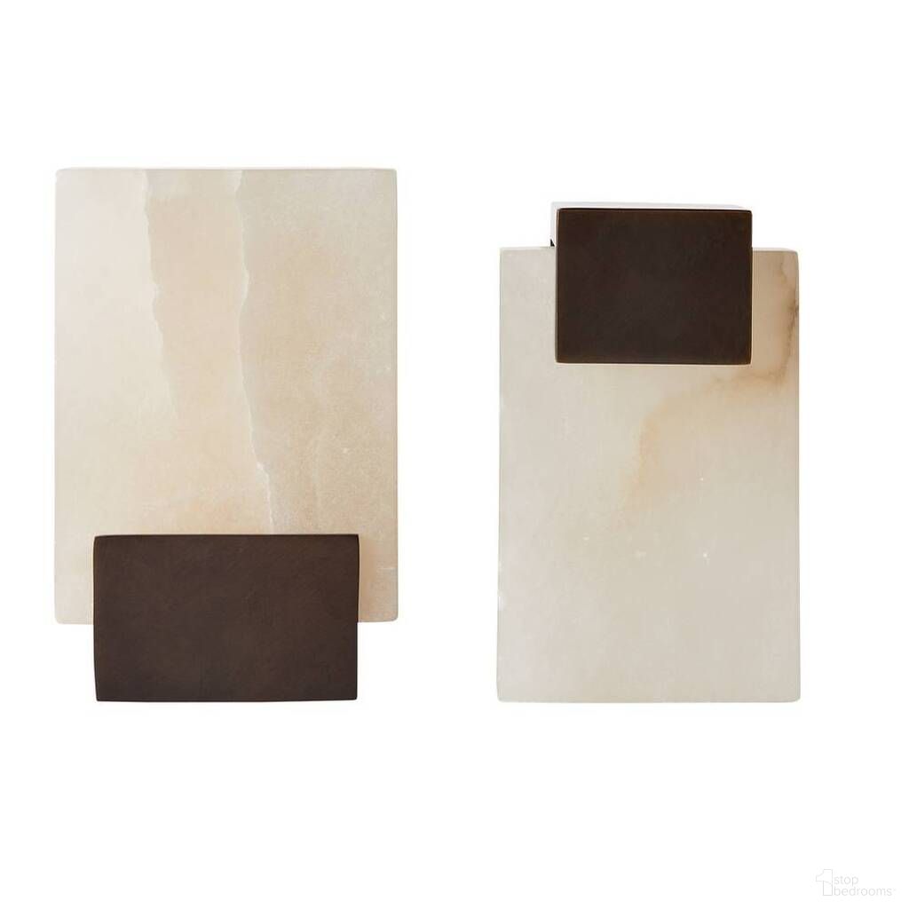 Tolliver Bookends Set of 2 In White