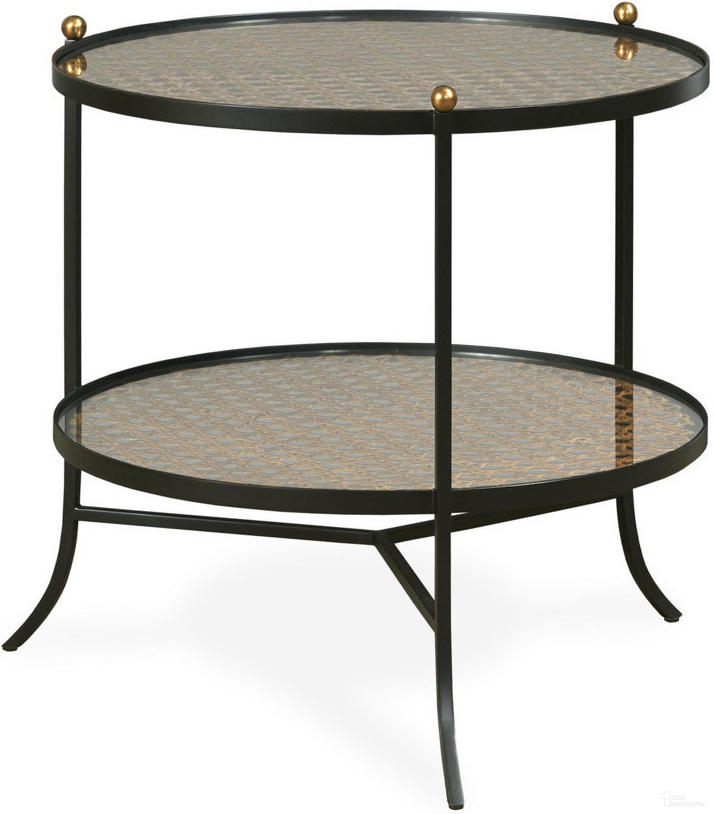 The appearance of Tom-Tom Round Side Table In Rustic Black designed by Century Furniture in the modern / contemporary interior design. This rustic black piece of furniture  was selected by 1StopBedrooms from Thomas O'Brien Collection to add a touch of cosiness and style into your home. Sku: AEA-663. Material: Metal.