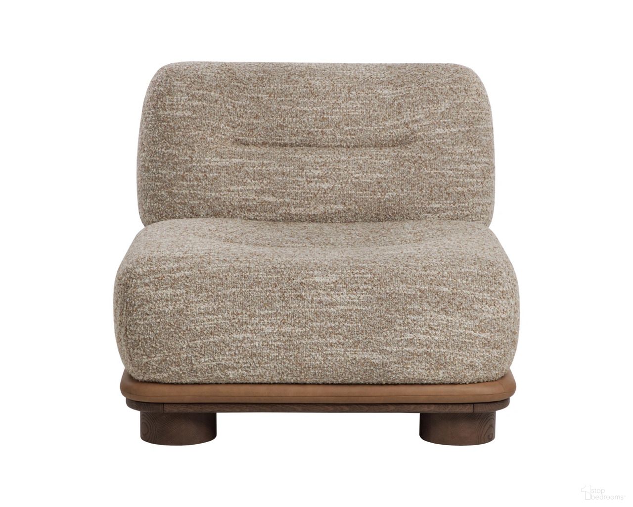 Tomo Lounge Chair In Holden Dusty Greige and Milliken Cognac