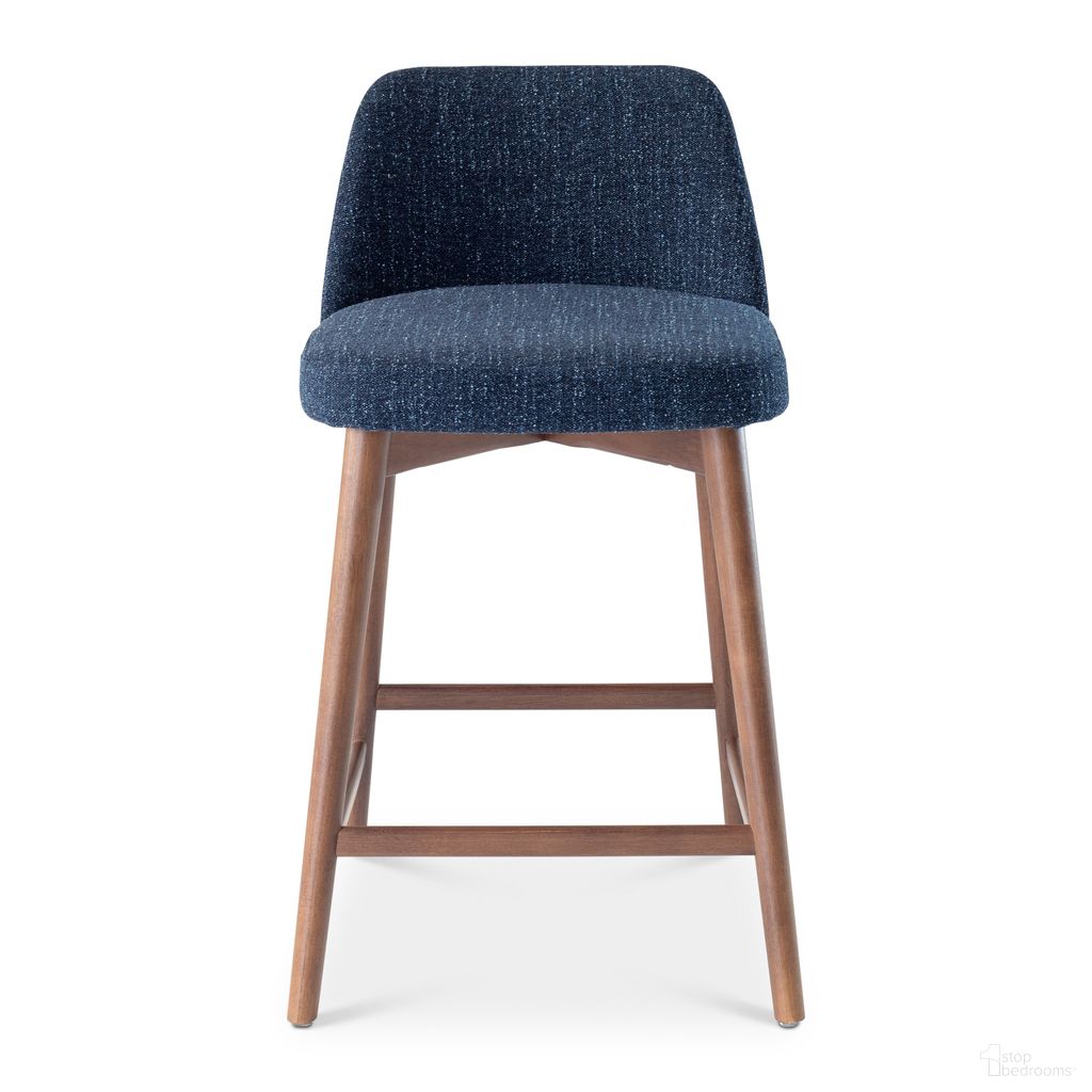 The appearance of Tonia Counter Stool In Blue Mix And Nogal designed by Urbia in the modern / contemporary interior design. This blue mix/nogal piece of furniture  was selected by 1StopBedrooms from Tonia Collection to add a touch of cosiness and style into your home. Sku: BSM-246626-24. Material: Wood.