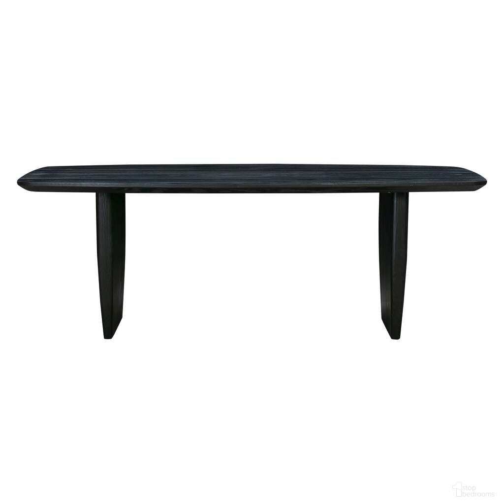 The appearance of Tonic Dining Table In Black designed by LH Imports in the modern / contemporary interior design. This black piece of furniture  was selected by 1StopBedrooms from Tonic Collection to add a touch of cosiness and style into your home. Sku: TNC010S. Table Base Style: Double Pedestal. Table Top Shape: Rectangular. Size: 39" x 87". Material: Oak.