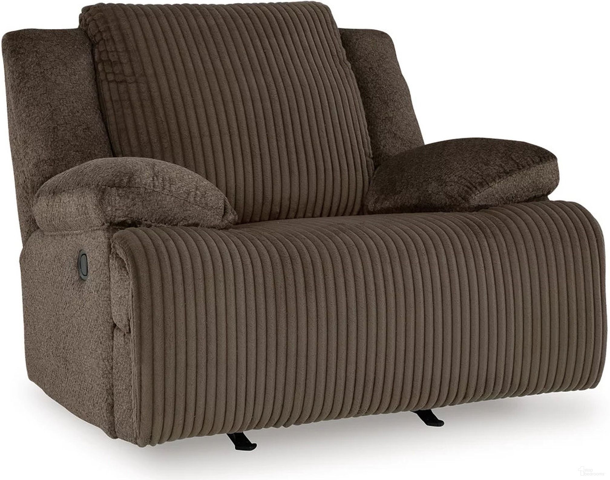 The appearance of Top Tier Recliner In Chocolate designed by Signature Design by Ashley in the modern / contemporary interior design. This chocolate piece of furniture  was selected by 1StopBedrooms from Top Tier Collection to add a touch of cosiness and style into your home. Sku: 9270525. Material: Polyester.