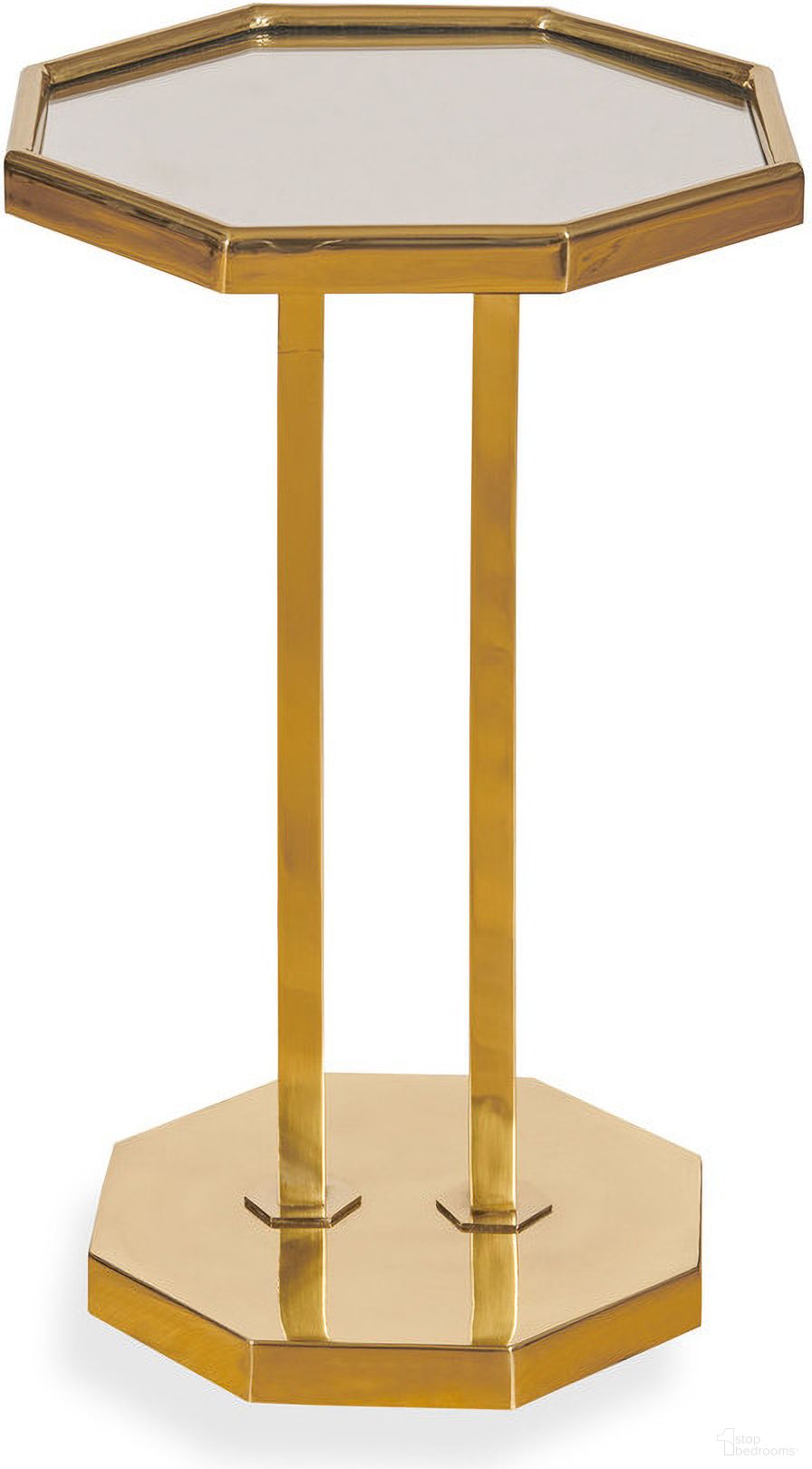 The appearance of Torano Octagon Side Table In Brass designed by Century Furniture in the modern / contemporary interior design. This brass piece of furniture was selected by 1StopBedrooms from Grand Tour Furniture Collection to add a touch of cosiness and style into your home. Sku: SF6020. Material: Metal.