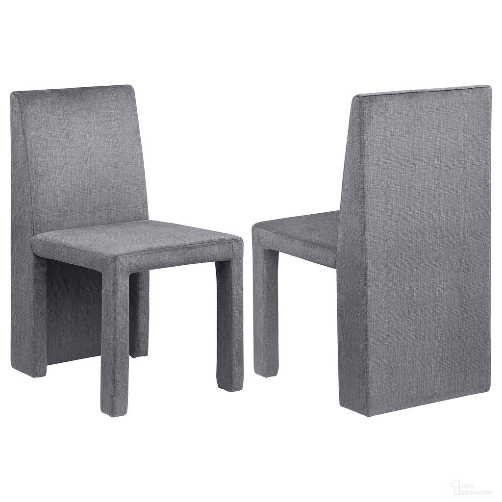 Tordera Velvet Upholstered Dining Side Chair Set of 2 In Grey