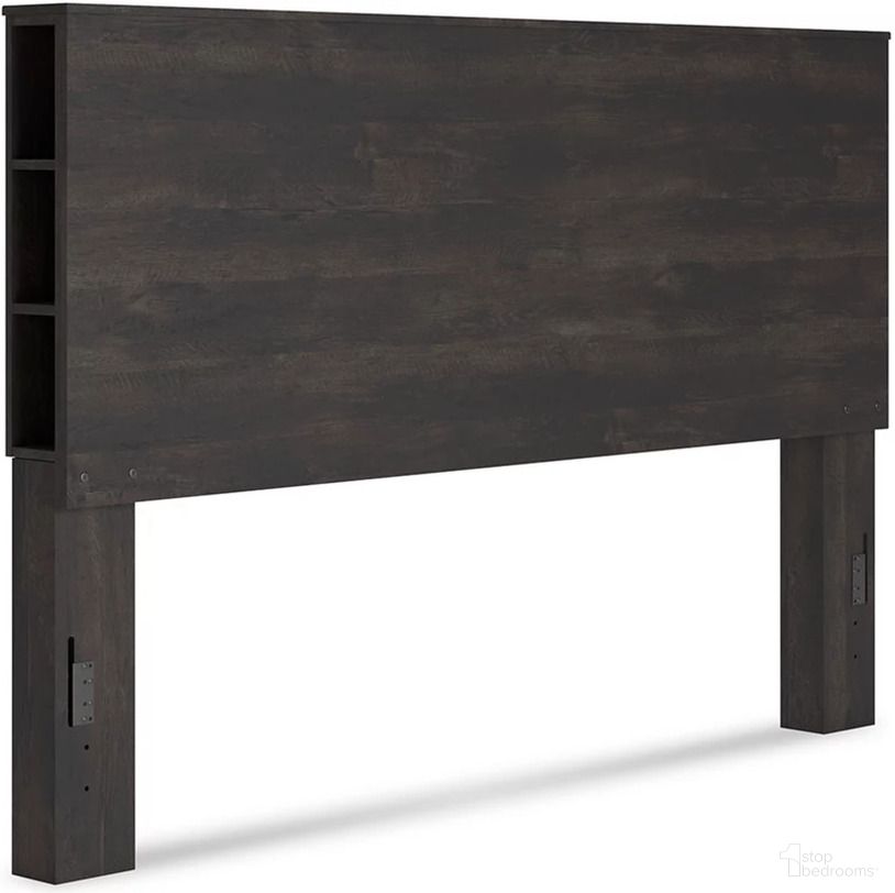 The appearance of Toretto Charcoal King Bookcase Headboard Only designed by Signature Design by Ashley in the modern / contemporary interior design. This charcoal piece of furniture  was selected by 1StopBedrooms from Toretto Collection to add a touch of cosiness and style into your home. Sku: B1388-69. Material: Wood. Bed Size: King.