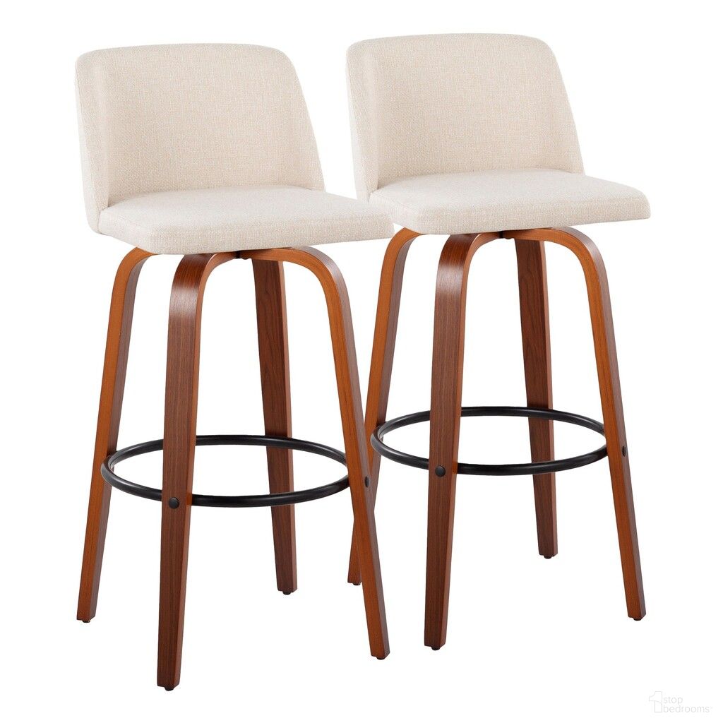 The appearance of Toriano 30 Inch Fixed Height Barstool Set of 2 In Cream/Brown designed by Lumisource in the transitional interior design. This cream piece of furniture was selected by 1StopBedrooms from Tintori Collection to add a touch of cosiness and style into your home. Sku: B30-TRNO-GRTZQ2 WLNCR2. Material: Wood.