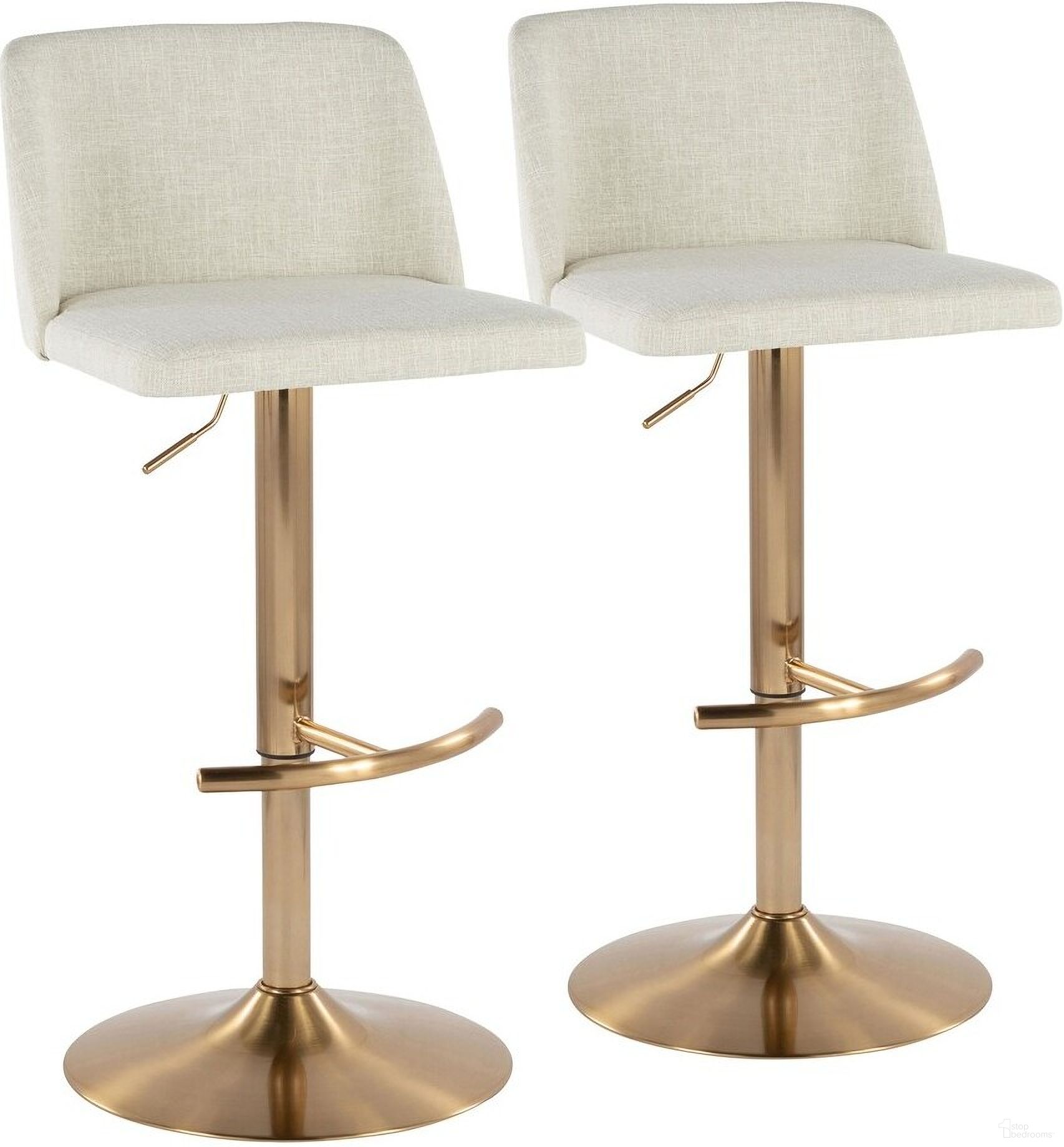 The appearance of Toriano Adjustable Barstool Set of 2 In Cream and Chrome designed by Lumisource in the modern / contemporary interior design. This cream piece of furniture was selected by 1StopBedrooms from Tintori Collection to add a touch of cosiness and style into your home. Sku: BS-TRNOFB-RT2 AUCR2. Material: Metal.