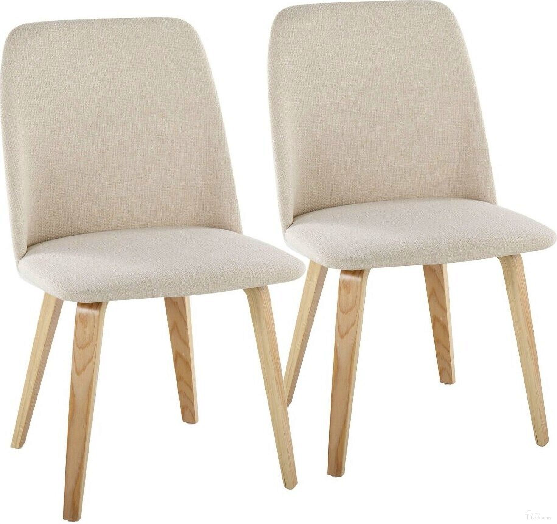 The appearance of Toriano Dining Chair Set of 2 In Cream designed by Lumisource in the transitional interior design. This cream piece of furniture  was selected by 1StopBedrooms from Tintori Collection to add a touch of cosiness and style into your home. Sku: CHR-TRNO NACR2. Material: Wood. Chair Type: Side Chair.