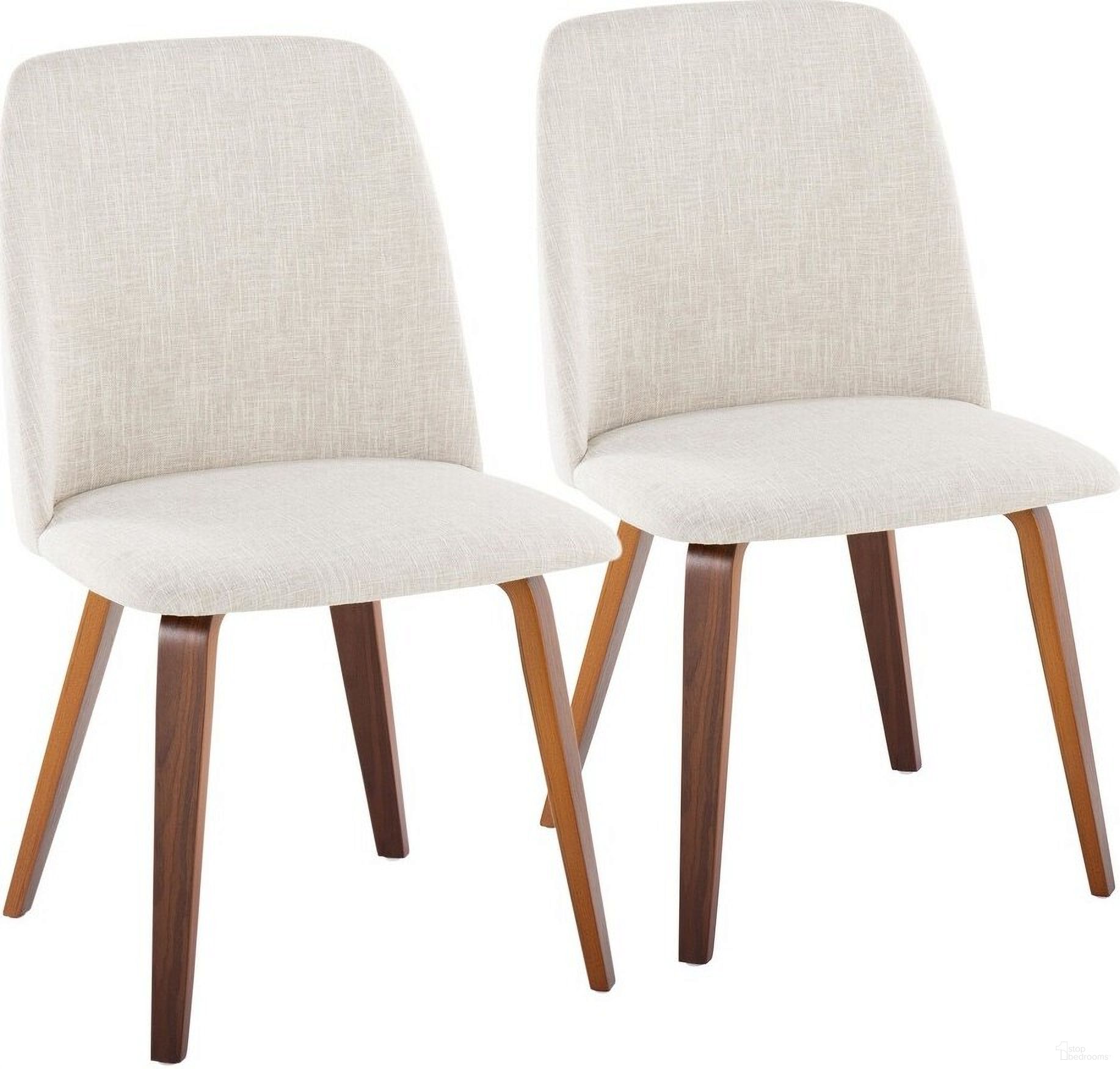 The appearance of Toriano Dining Chair Set of 2 In Walnut designed by Lumisource in the transitional interior design. This walnut piece of furniture was selected by 1StopBedrooms from Tintori Collection to add a touch of cosiness and style into your home. Sku: CHR-TRNO WLBG2. Material: Wood. Chair Type: Side Chair.