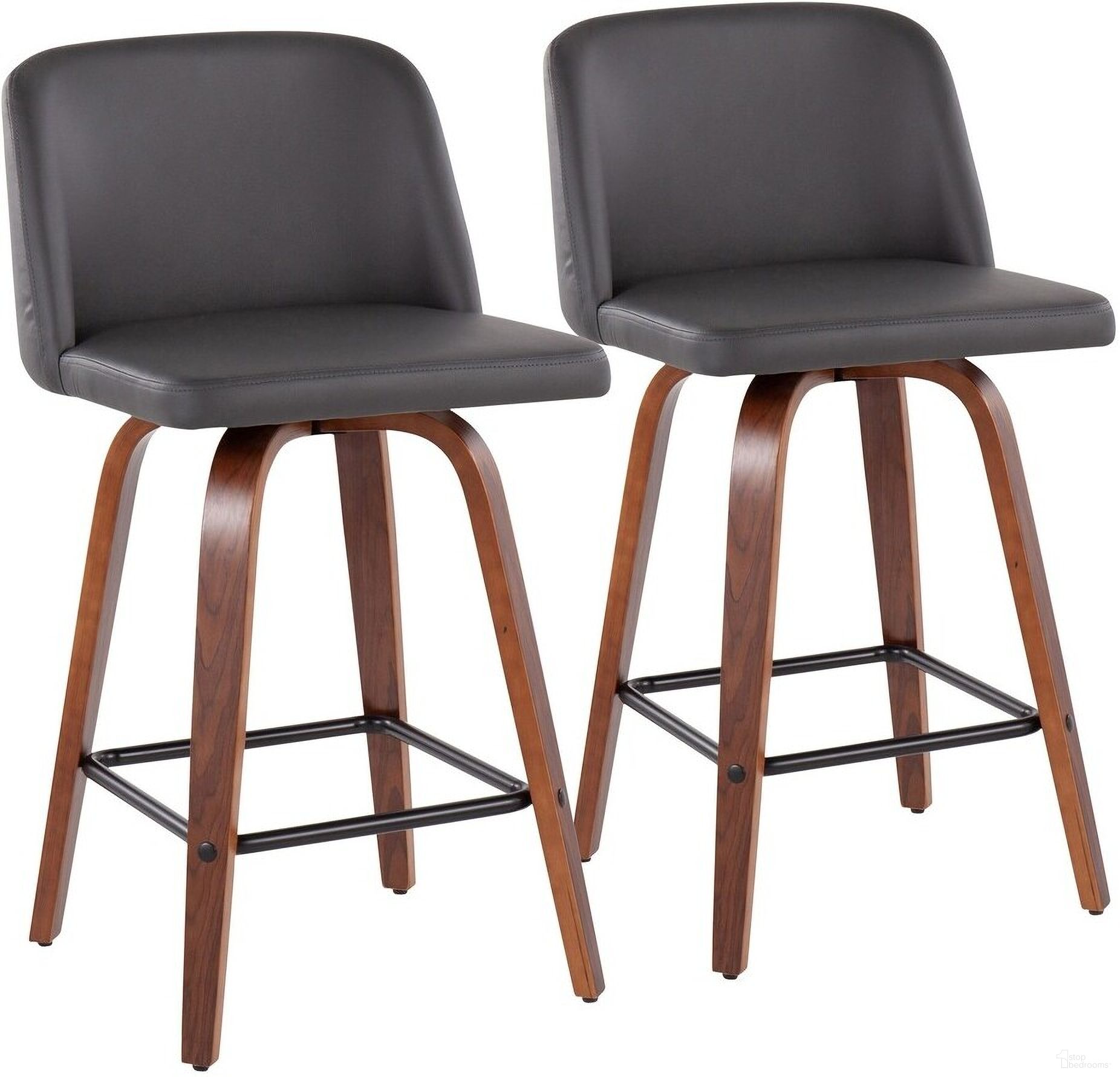The appearance of Toriano Fixed Height Counter Stool Set of 2 In Grey designed by Lumisource in the transitional interior design. This grey piece of furniture was selected by 1StopBedrooms from Tintori Collection to add a touch of cosiness and style into your home. Sku: B26-TRNOPU-SWVX2 WLGY2. Material: Wood.
