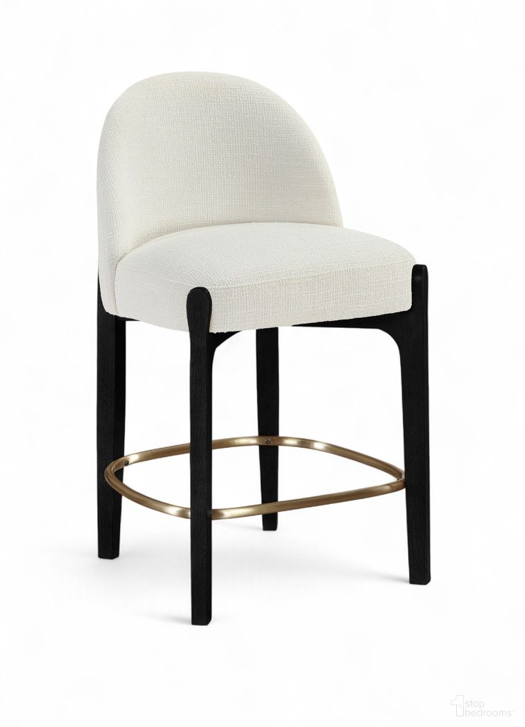 Torino Fabric Upholstered Counter Stool Set of 2 In Cream