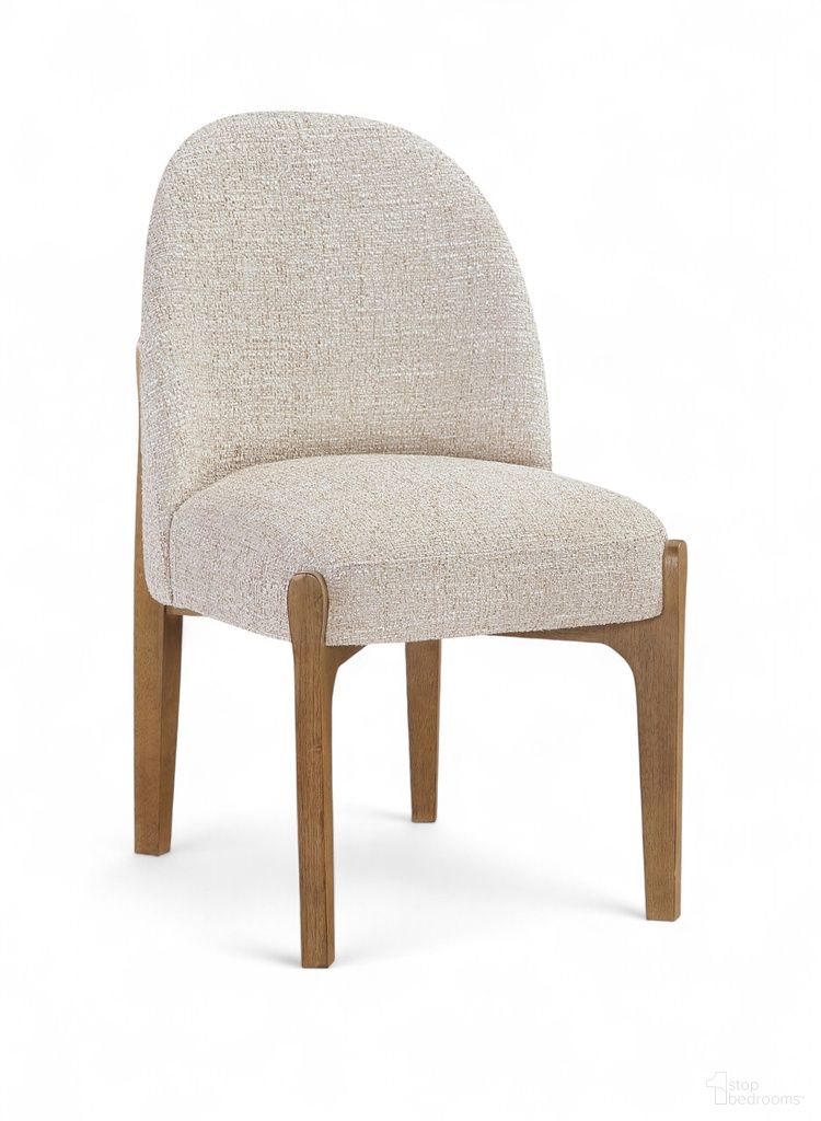 Torino Fabric Upholstered Dining Chair Set of 2 In Beige