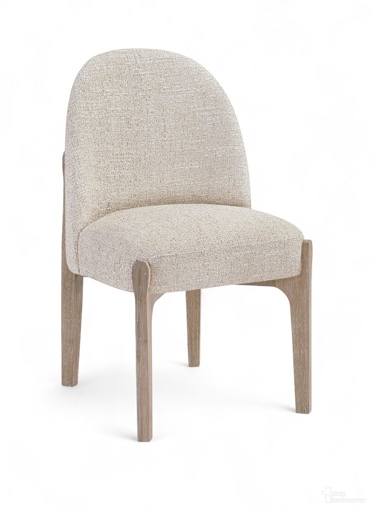 Torino Fabric Upholstered Dining Chair Set of 2 In Beige