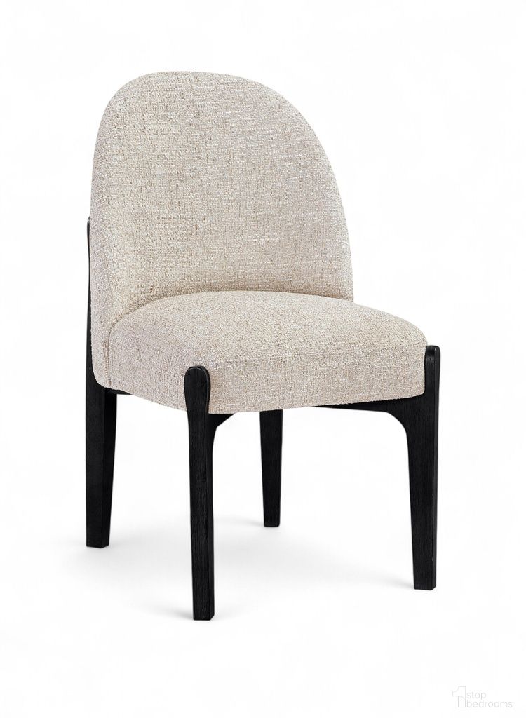 Torino Fabric Upholstered Dining Chair Set of 2 In Beige