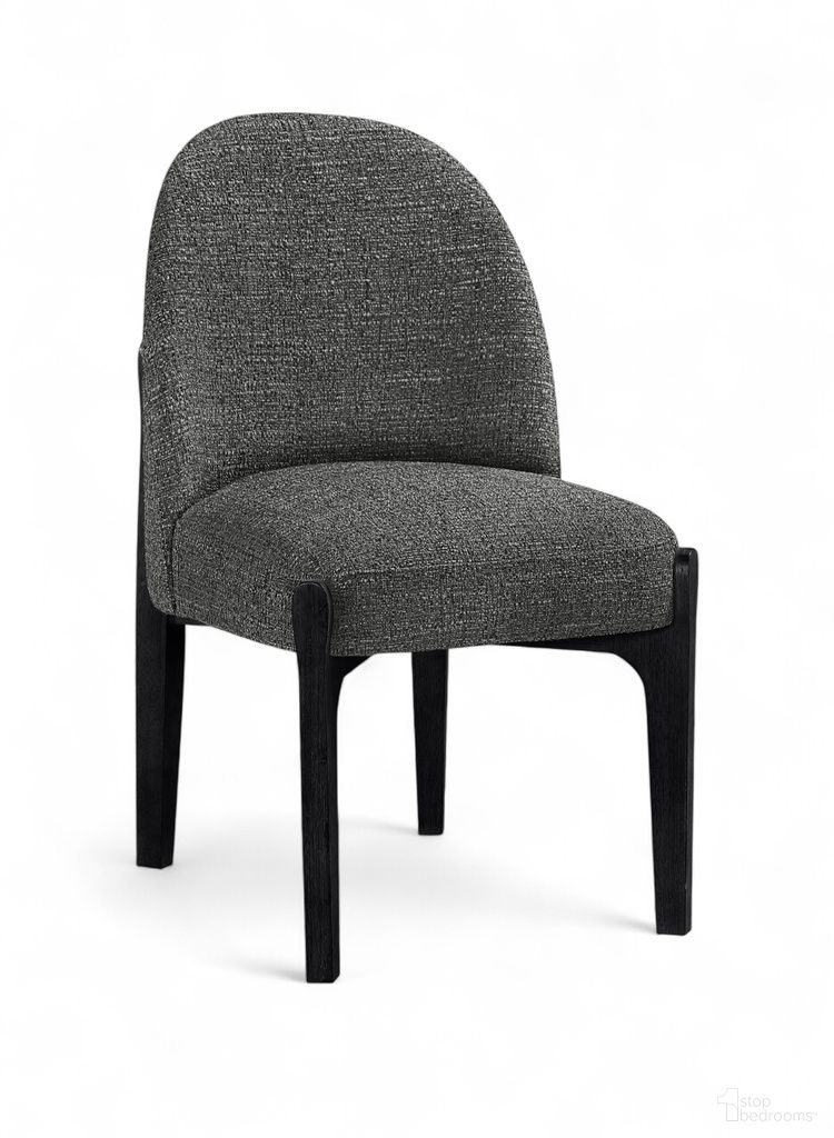 Torino Fabric Upholstered Dining Chair Set of 2 In Black