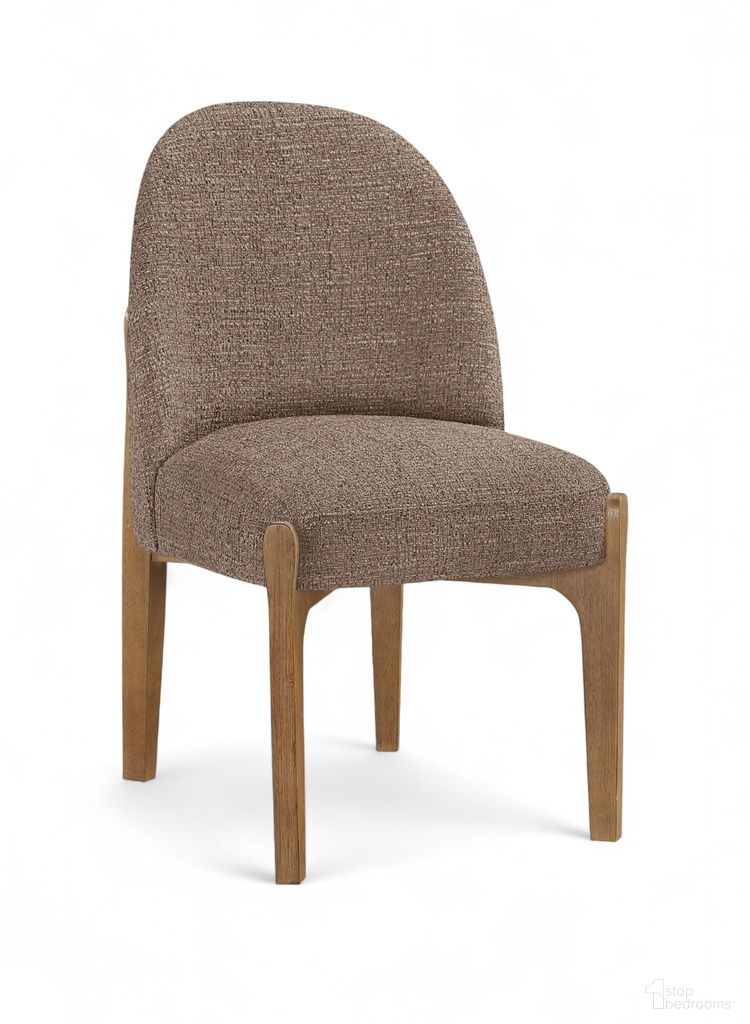 Torino Fabric Upholstered Dining Chair Set of 2 In Brown