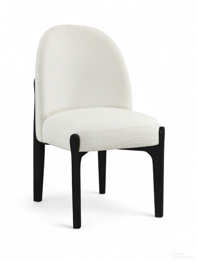 Torino Fabric Upholstered Dining Chair Set of 2 In Cream