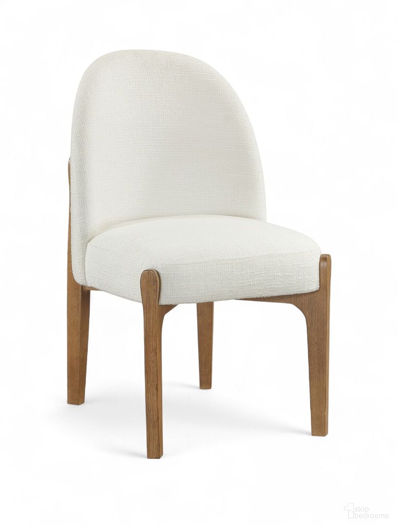 Torino Fabric Upholstered Dining Chair Set of 2 In Cream