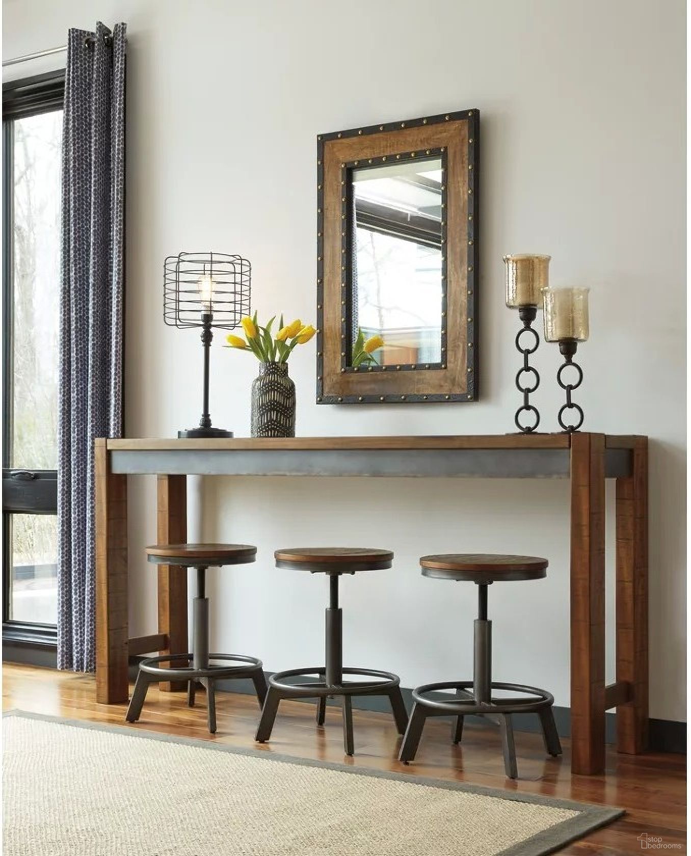 The appearance of Torjin Brown and Gray Long Counter Height Dining Table designed by Signature Design by Ashley in the transitional interior design. This brown and gray piece of furniture was selected by 1StopBedrooms from Torjin Collection to add a touch of cosiness and style into your home. Sku: D440-52. Table Base Style: Trestle. Material: Wood. Table Top Shape: Rectangular. Size: 72".