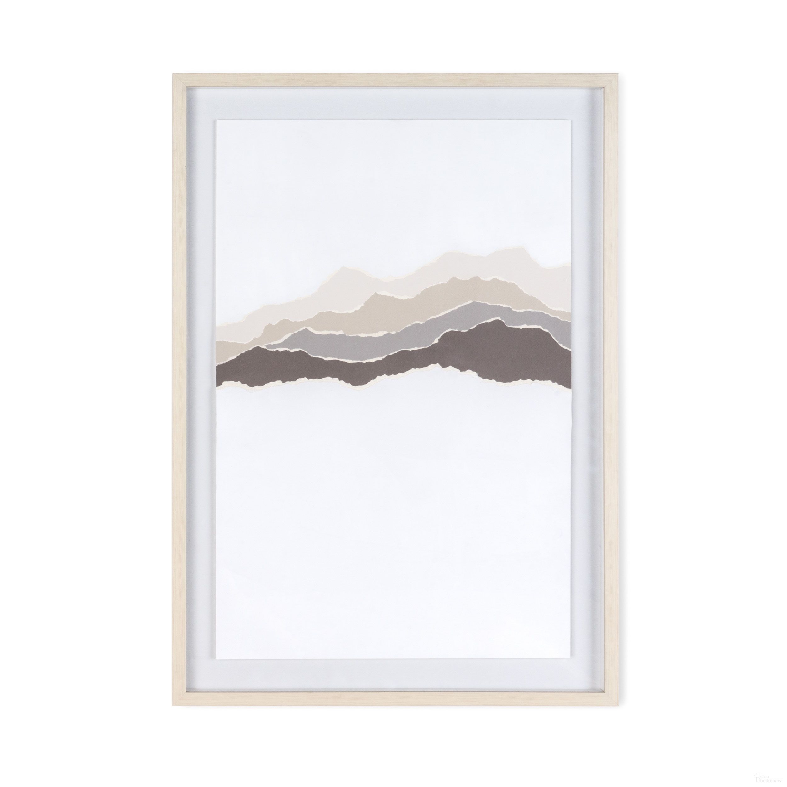 Torn Terrain I Shadow Box In White and Brown