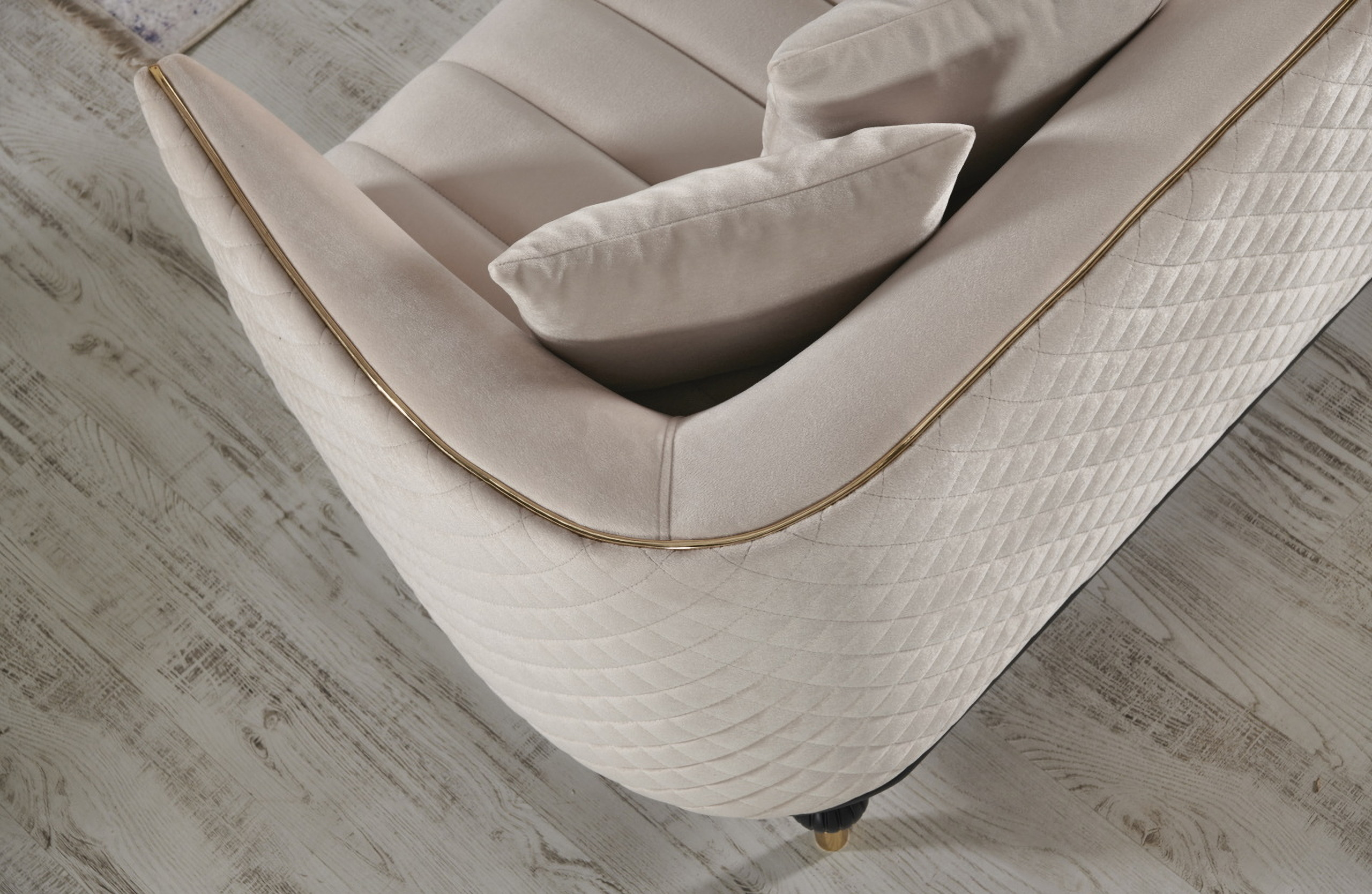 Toronto Loveseat In Beige by Furnia 1StopBedrooms