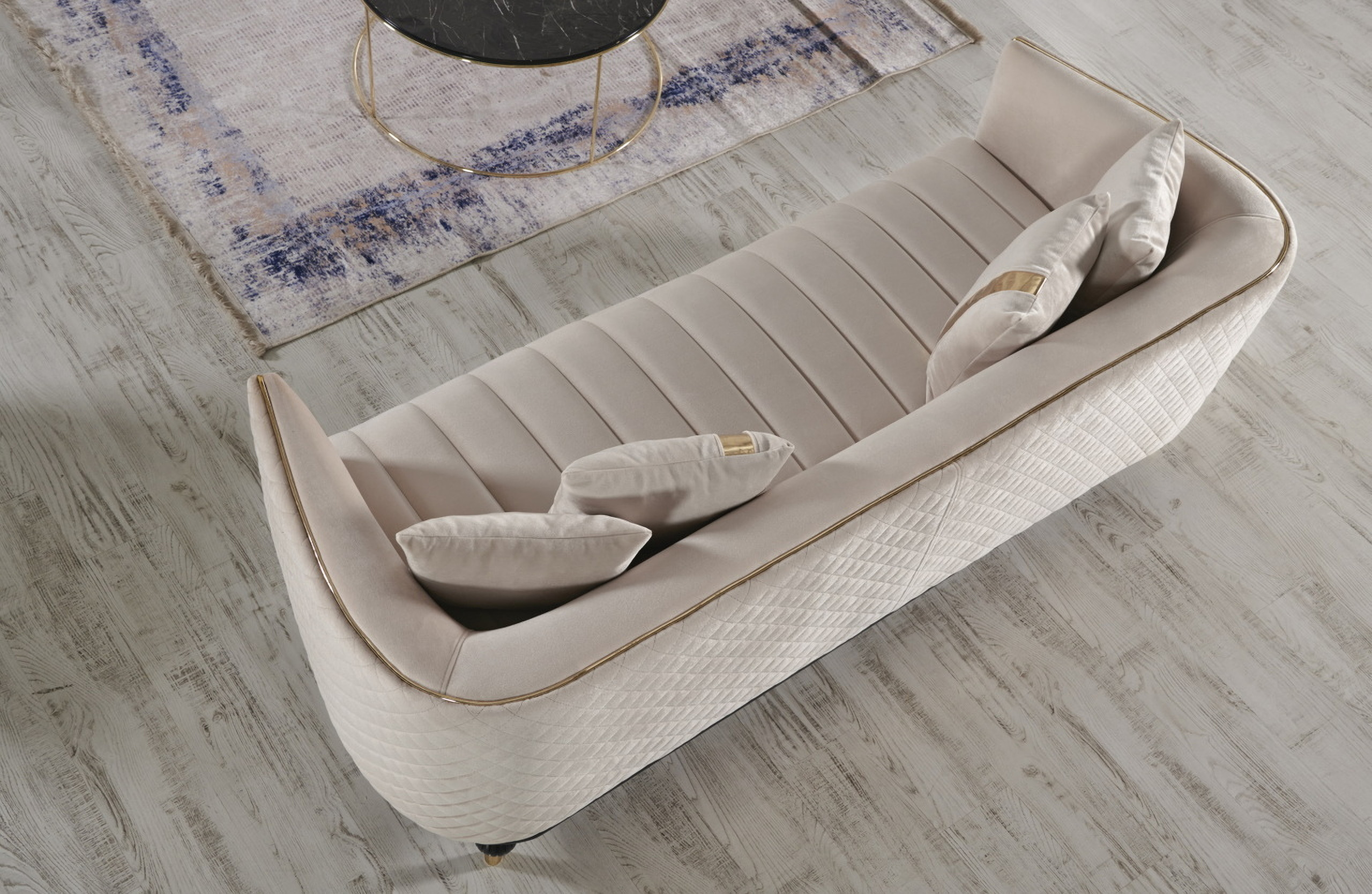 Toronto Loveseat In Beige by Furnia 1StopBedrooms