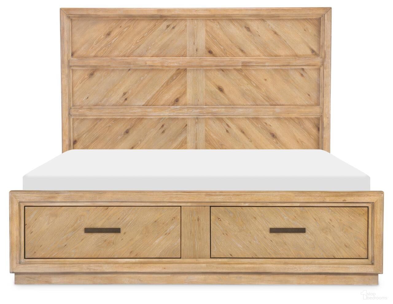 Torrance Complete Queen Panel Storage Bed In Aged Driftwood