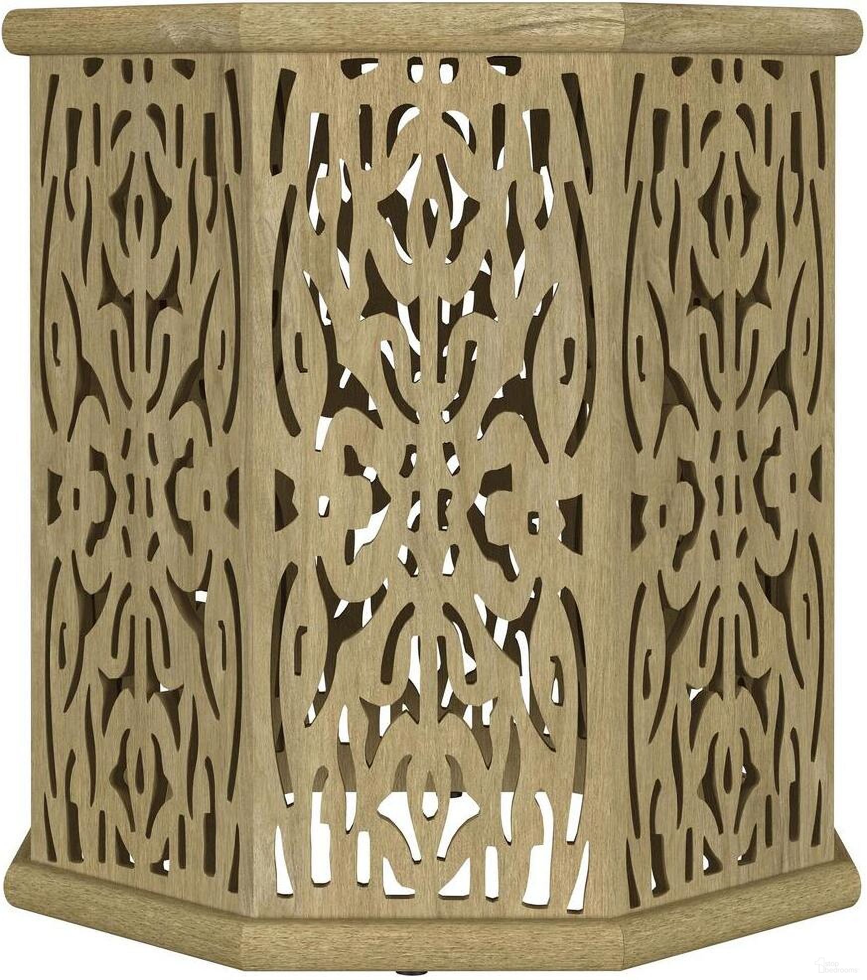 The appearance of Torres Octagonal Solid Mango Wood Side Table In Natural Brown designed by Coaster in the coastal interior design. This natural brown piece of furniture  was selected by 1StopBedrooms from Torres Collection to add a touch of cosiness and style into your home. Sku: 931148. Material: Wood.