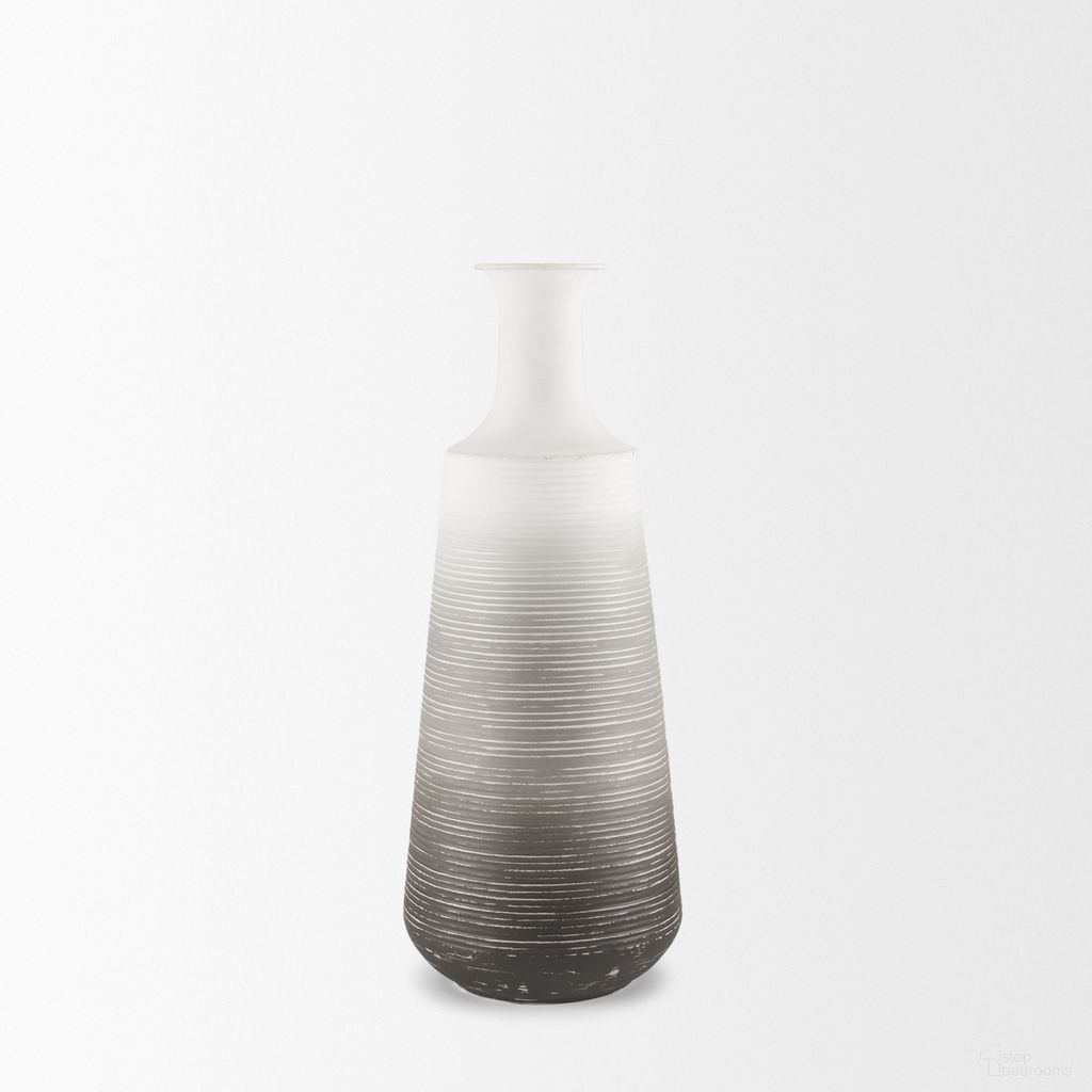 Toru Medium Metal Vase In White
