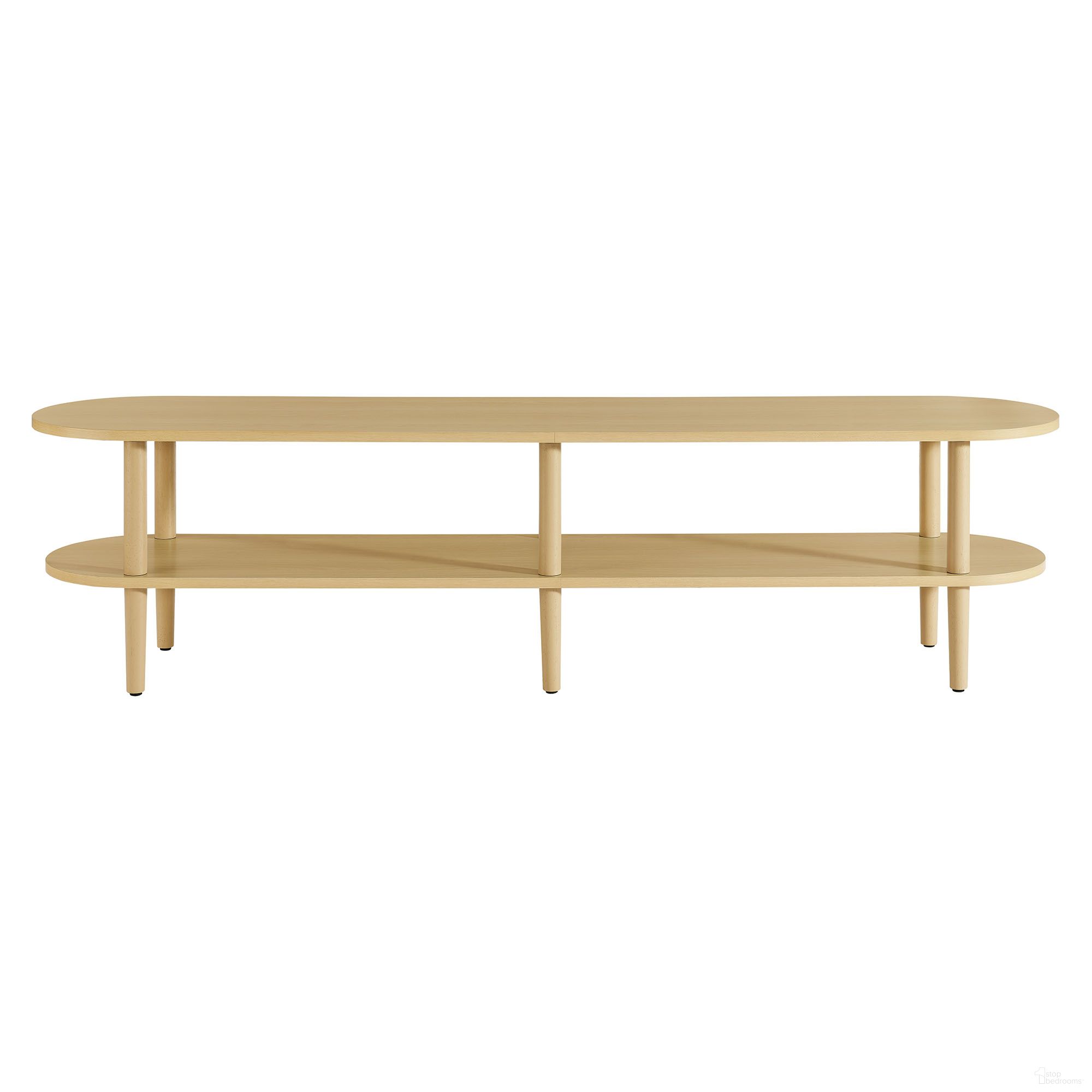 Torus Oval Wood TV Stand In Light Oak by Modway | 1StopBedrooms