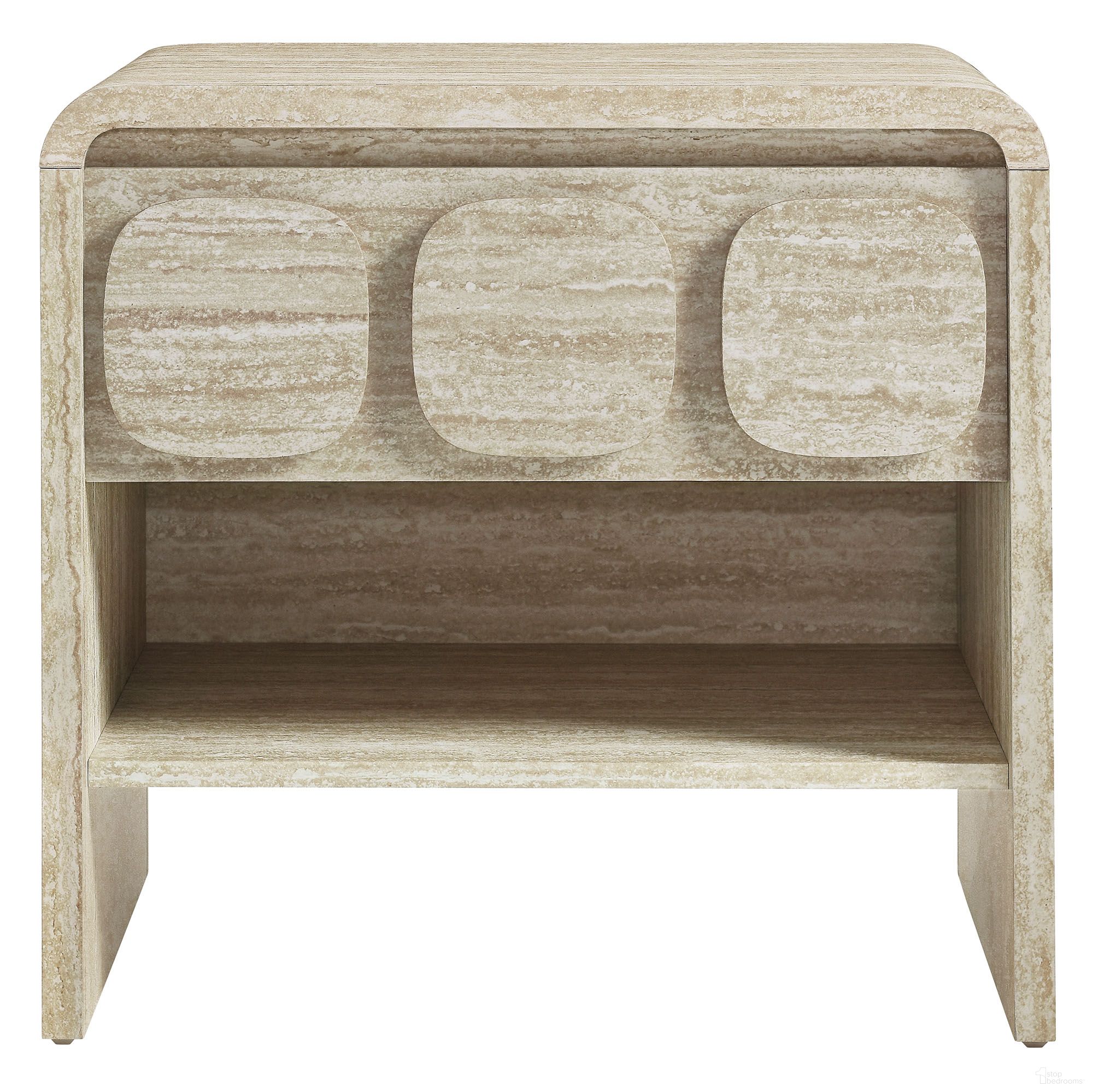 The appearance of Toscana 1-Drawer Nightstand In Travertine designed by Modway in the modern / contemporary interior design. This travertine piece of furniture was selected by 1StopBedrooms from Toscana Collection to add a touch of cosiness and style into your home. Sku: MOD-7160-TRA. Material: Laminate.