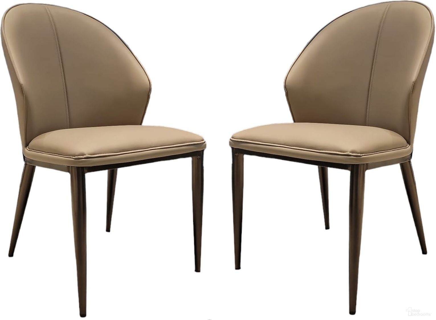 Totem PU Leather Dining Chair Set of 2 In Taupe