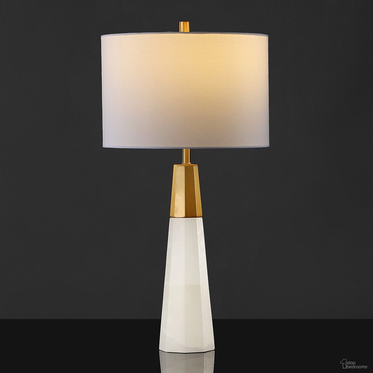 Toto Alabaster Table Lamp In White and Gold