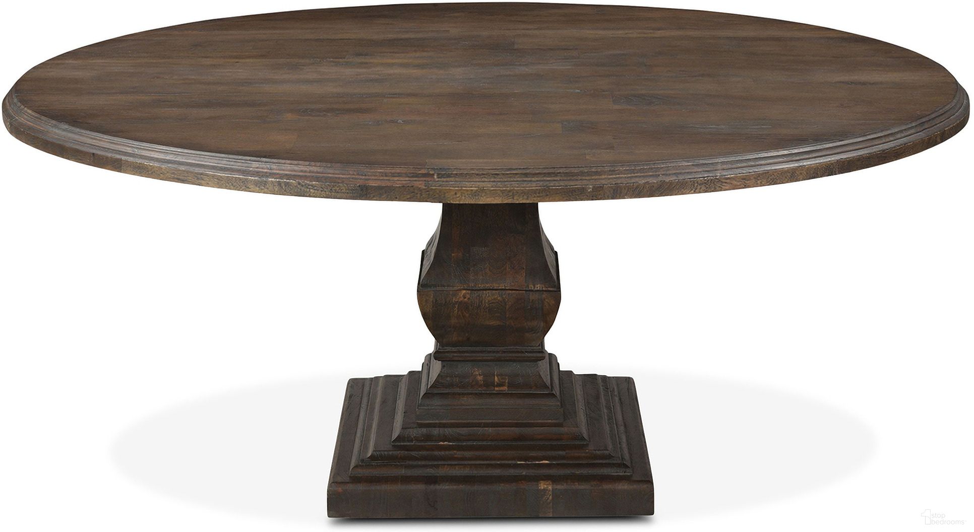 Toulon 72 Inch Round Dining Table In Weathered Mango