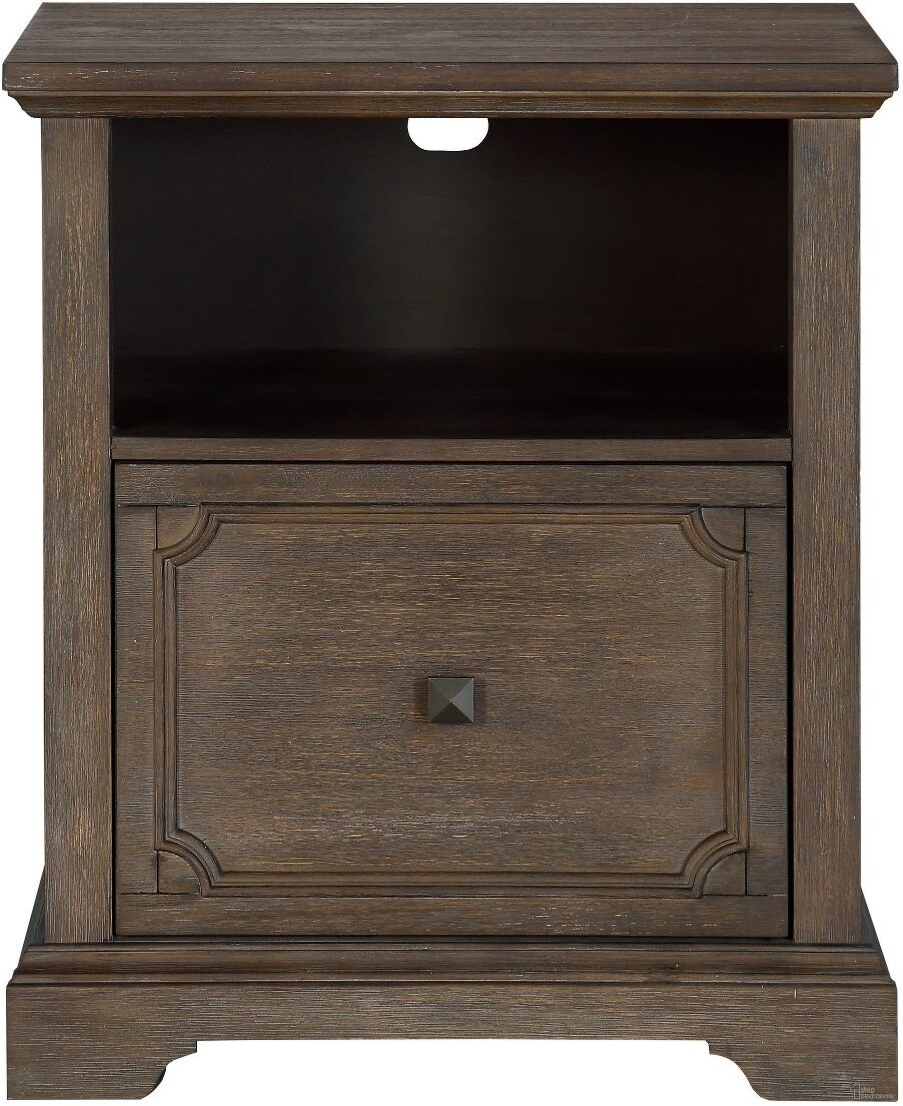 The appearance of Toulon Distressed Dark Oak Lateral File Cabinet designed by Homelegance in the rustic / southwestern interior design. This brown piece of furniture  was selected by 1StopBedrooms from Toulon Collection to add a touch of cosiness and style into your home. Sku: 5438-18. Material: Wood.