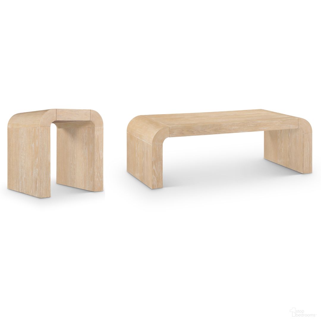 Toulon Oak Veneer Occasional Table Set In Natural