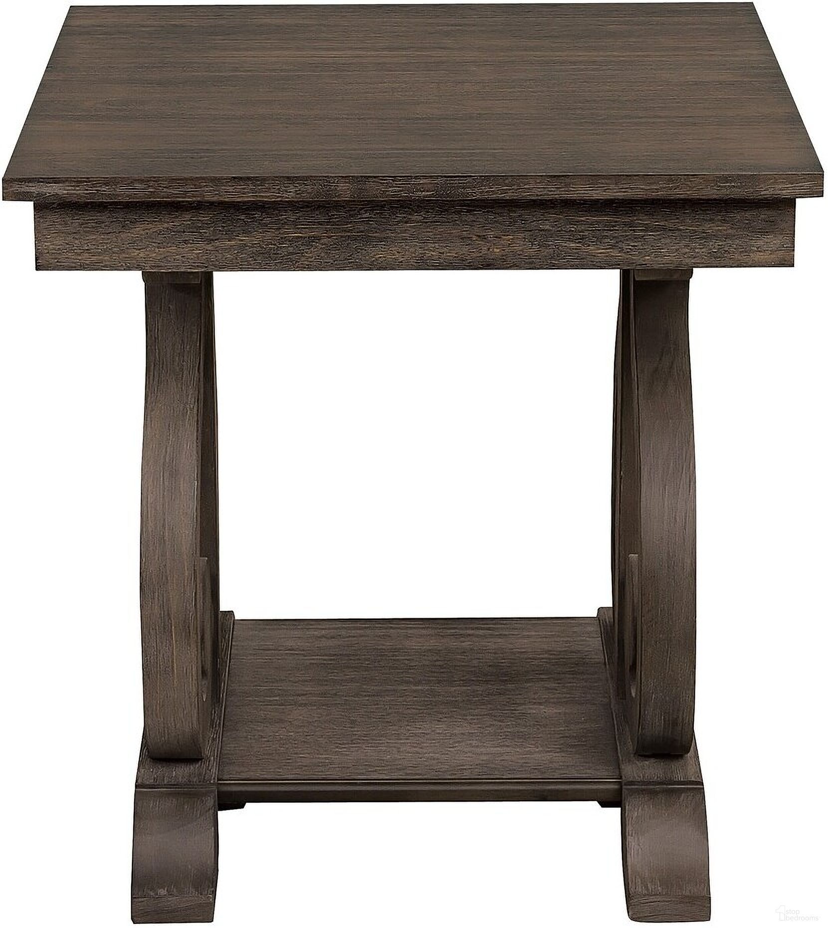 The appearance of Toulon Unique Rustic End Table designed by Homelegance in the transitional interior design. This brown piece of furniture  was selected by 1StopBedrooms from Toulon Collection to add a touch of cosiness and style into your home. Sku: 5438-04. Material: Wood.