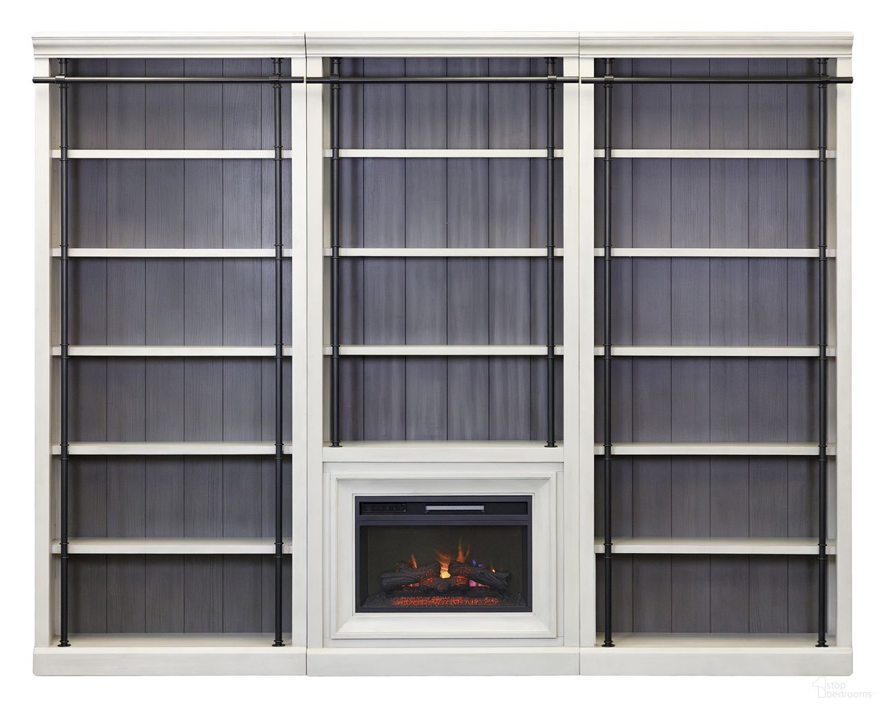 Martin Furniture Toulouse Bookcase with Fireplace