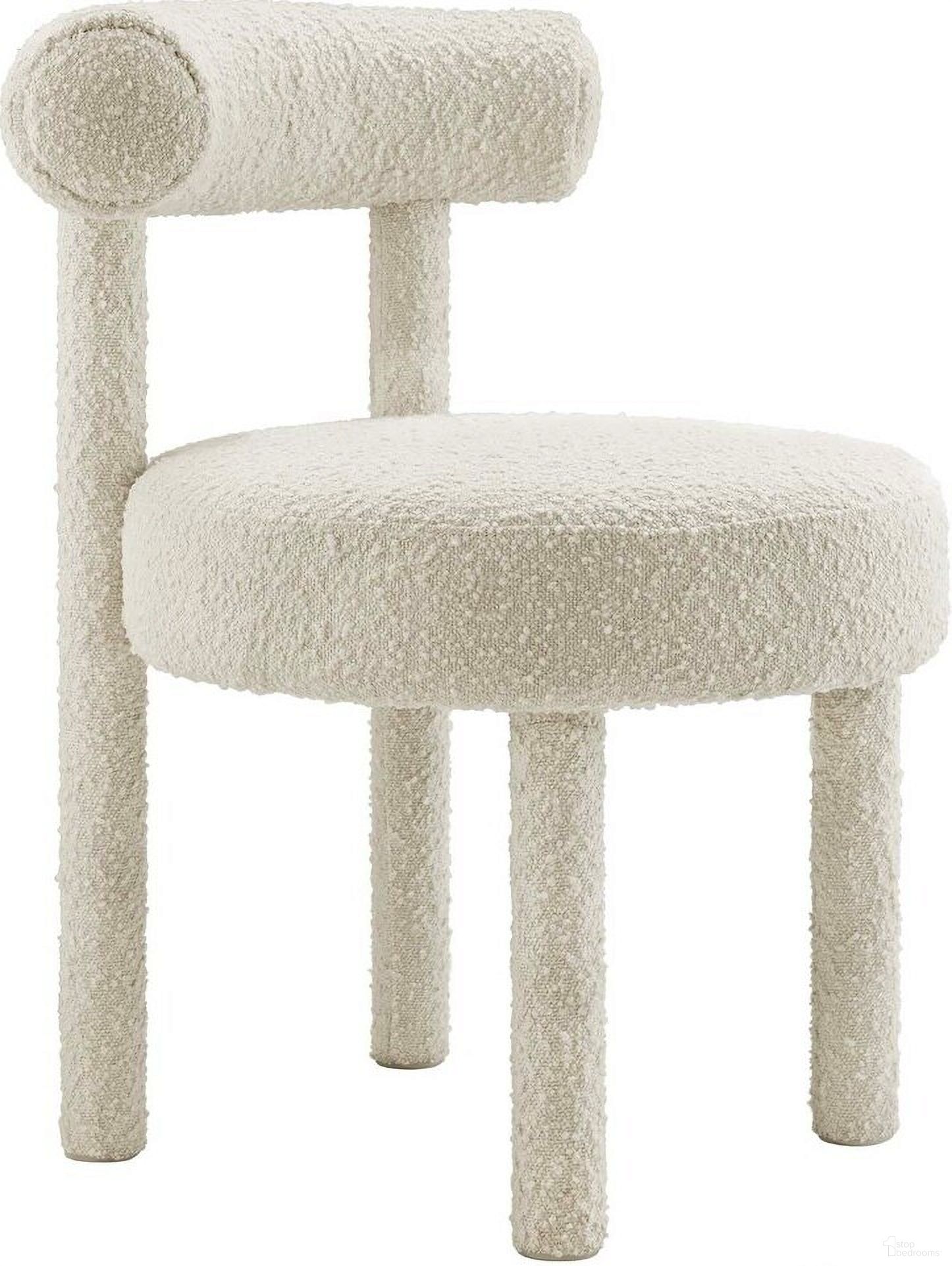 The appearance of Toulouse Boucle Fabric Dining Chair In Ivory designed by Modway in the modern / contemporary interior design. This ivory piece of furniture  was selected by 1StopBedrooms from Toulouse Collection to add a touch of cosiness and style into your home. Sku: EEI-6387-IVO. Material: Plywood. Chair Type: Side Chair.