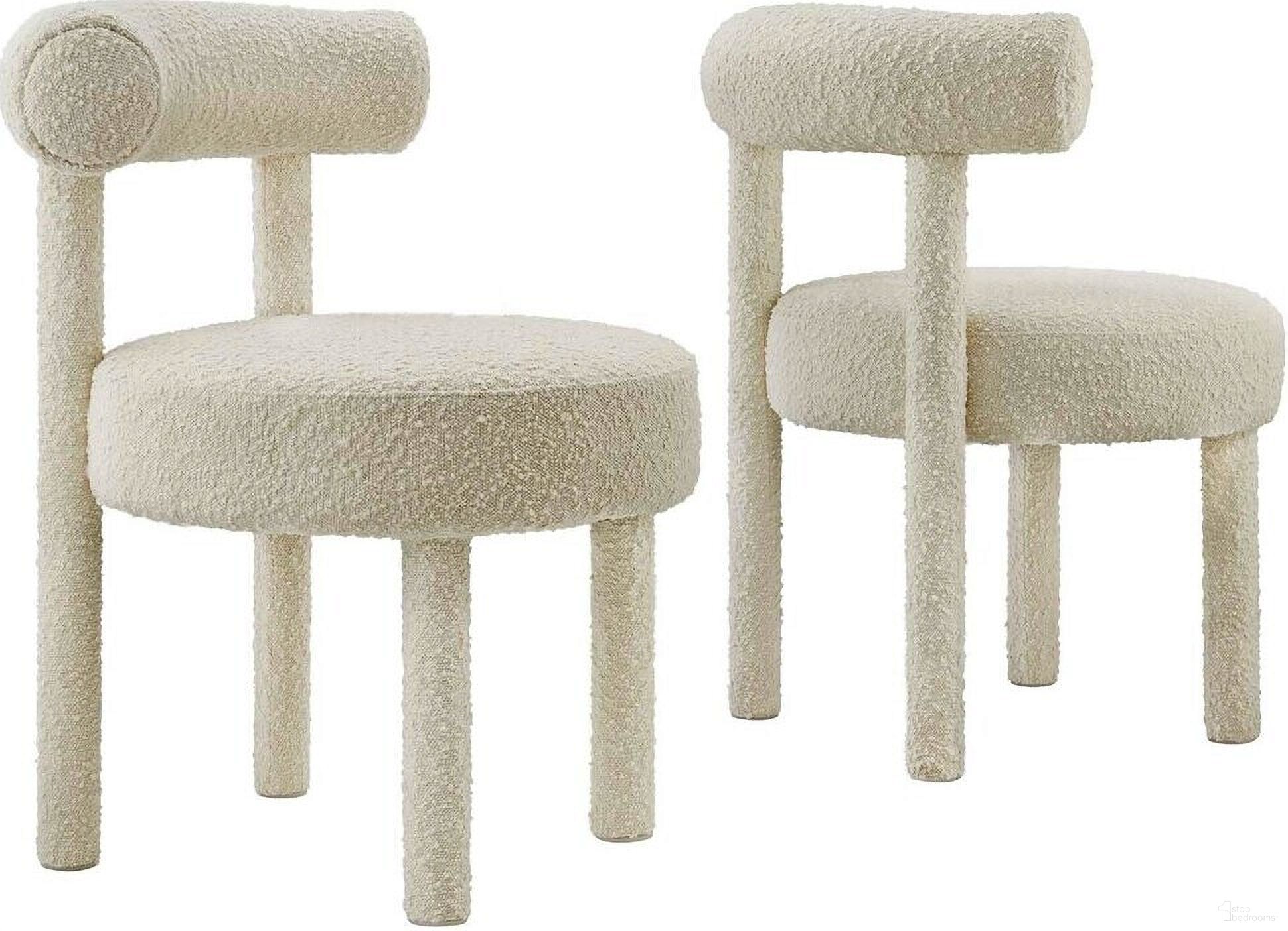 The appearance of Toulouse Boucle Fabric Dining Chair Set of 2 In Ivory designed by Modway in the modern / contemporary interior design. This ivory piece of furniture  was selected by 1StopBedrooms from Toulouse Collection to add a touch of cosiness and style into your home. Sku: EEI-6387-IVO;EEI-6387-IVO. Material: Plywood. Chair Type: Side Chair.